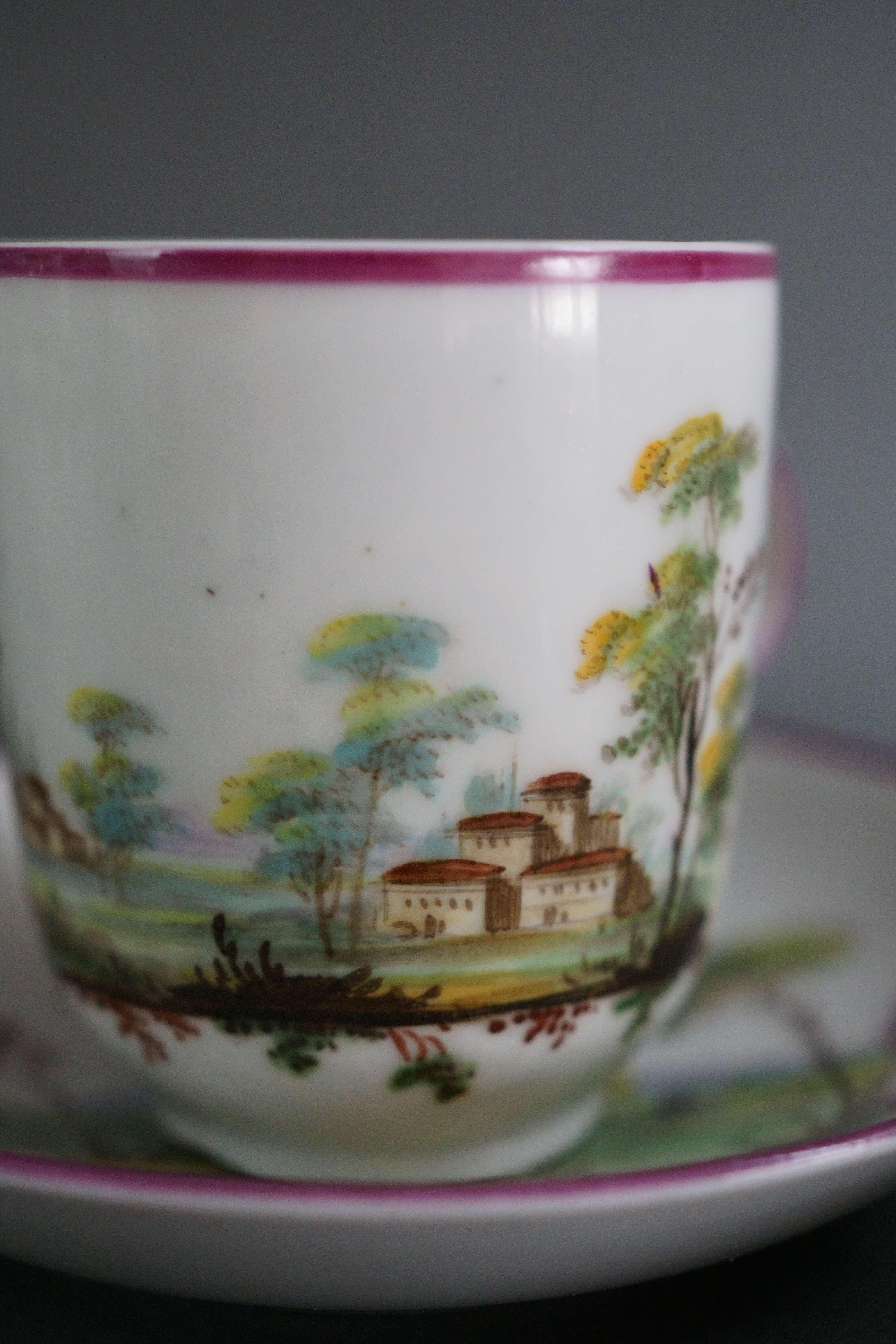 Kaffeeservice aus bemaltem Porzellan Ginori Porzellanmanufaktur Doccia 18. Jahrhundert im Angebot 2