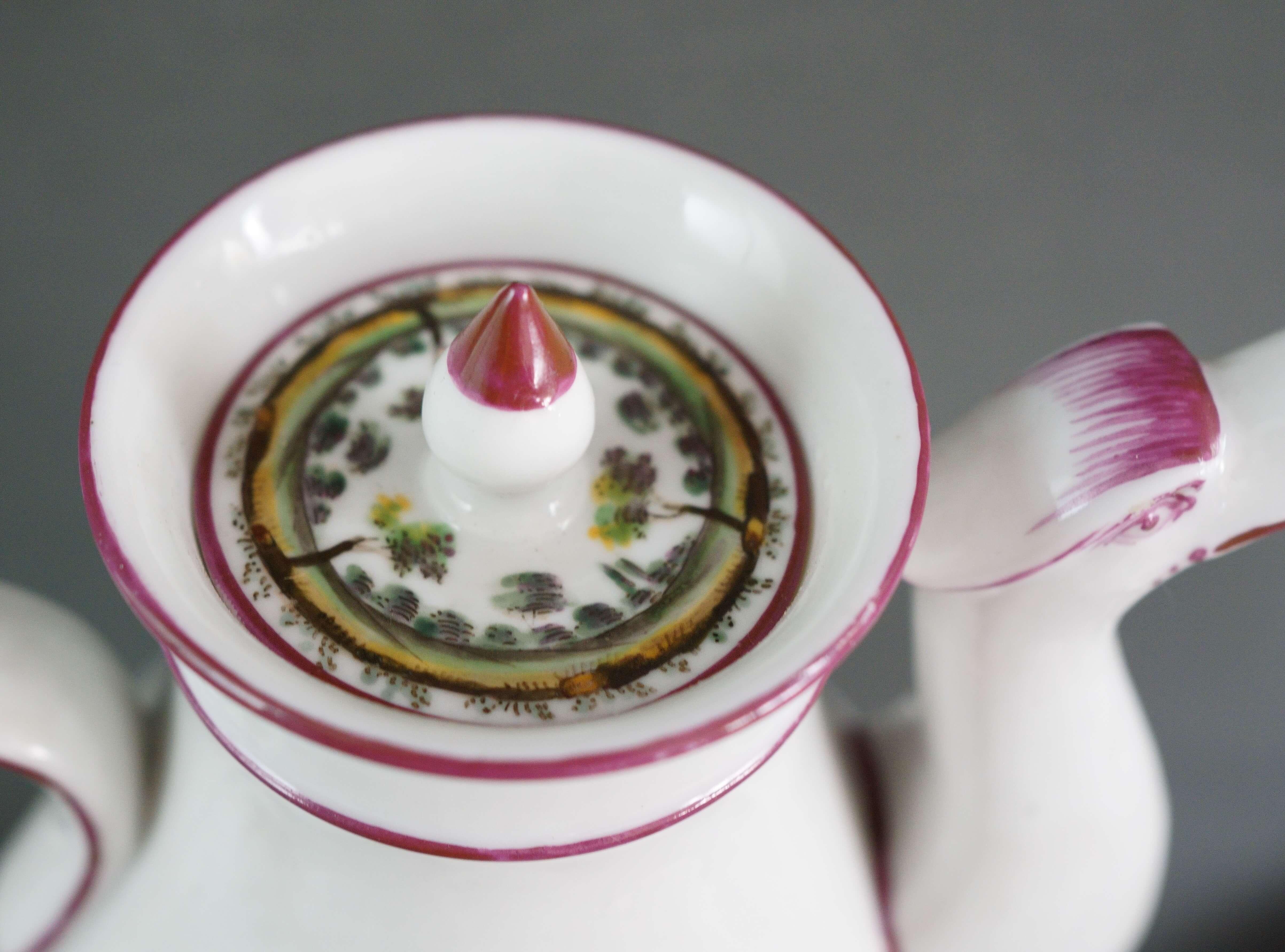 Kaffeeservice aus bemaltem Porzellan Ginori Porzellanmanufaktur Doccia 18. Jahrhundert im Angebot 3