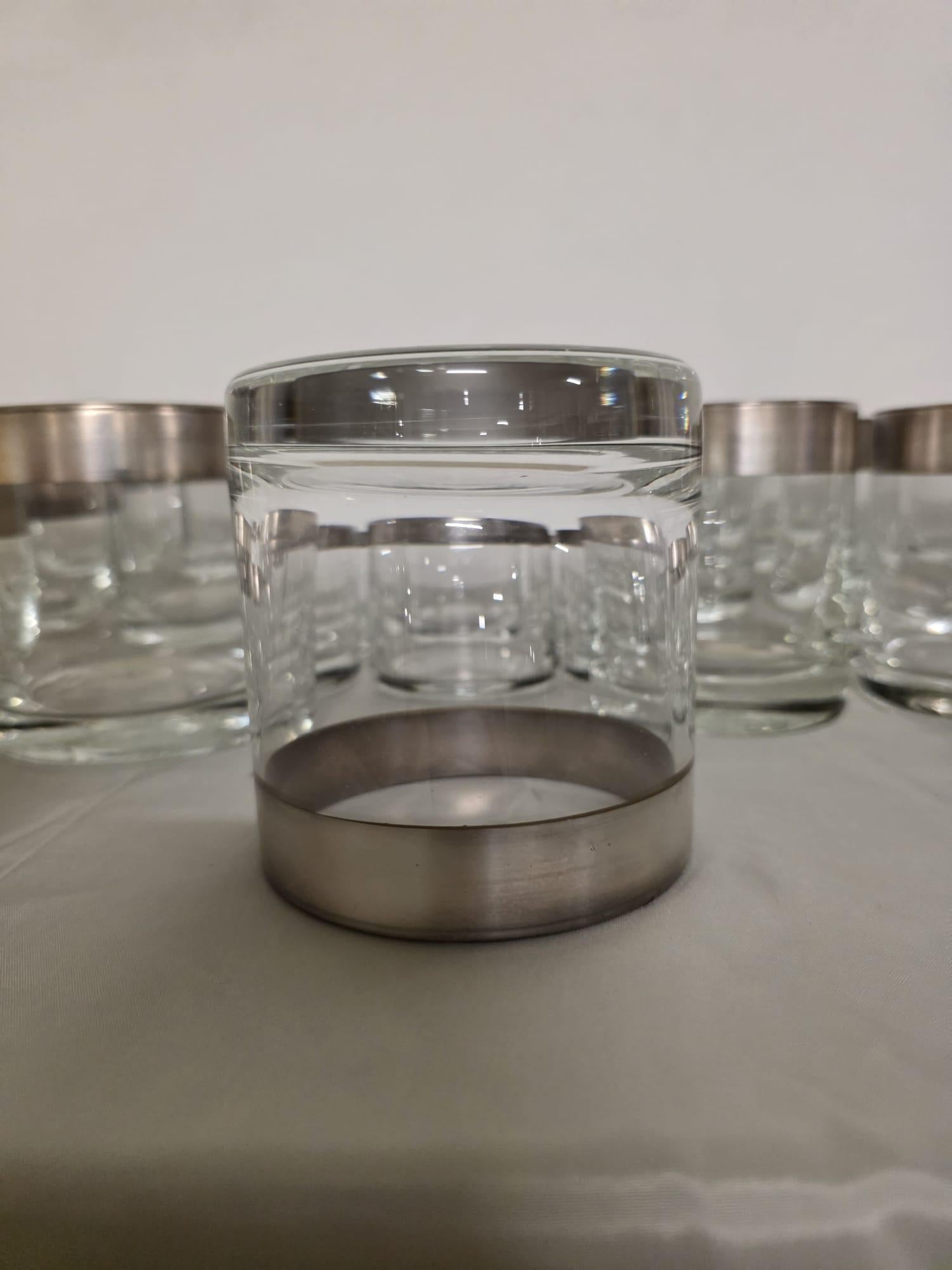 Argent Service en verre Silver Band fabriqué par Dorothy Thorpe inc. en vente