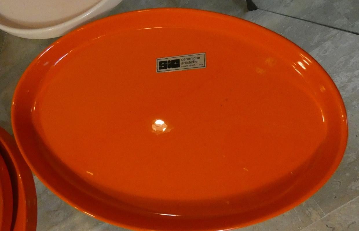 Complete Dining Set in Majolica and Ceramic by S.I.C. Italy 1