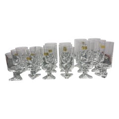 Ensemble de 6 verres - 18 pièces au total - par Giotto Stoppino pour Vursa - Italie '70s