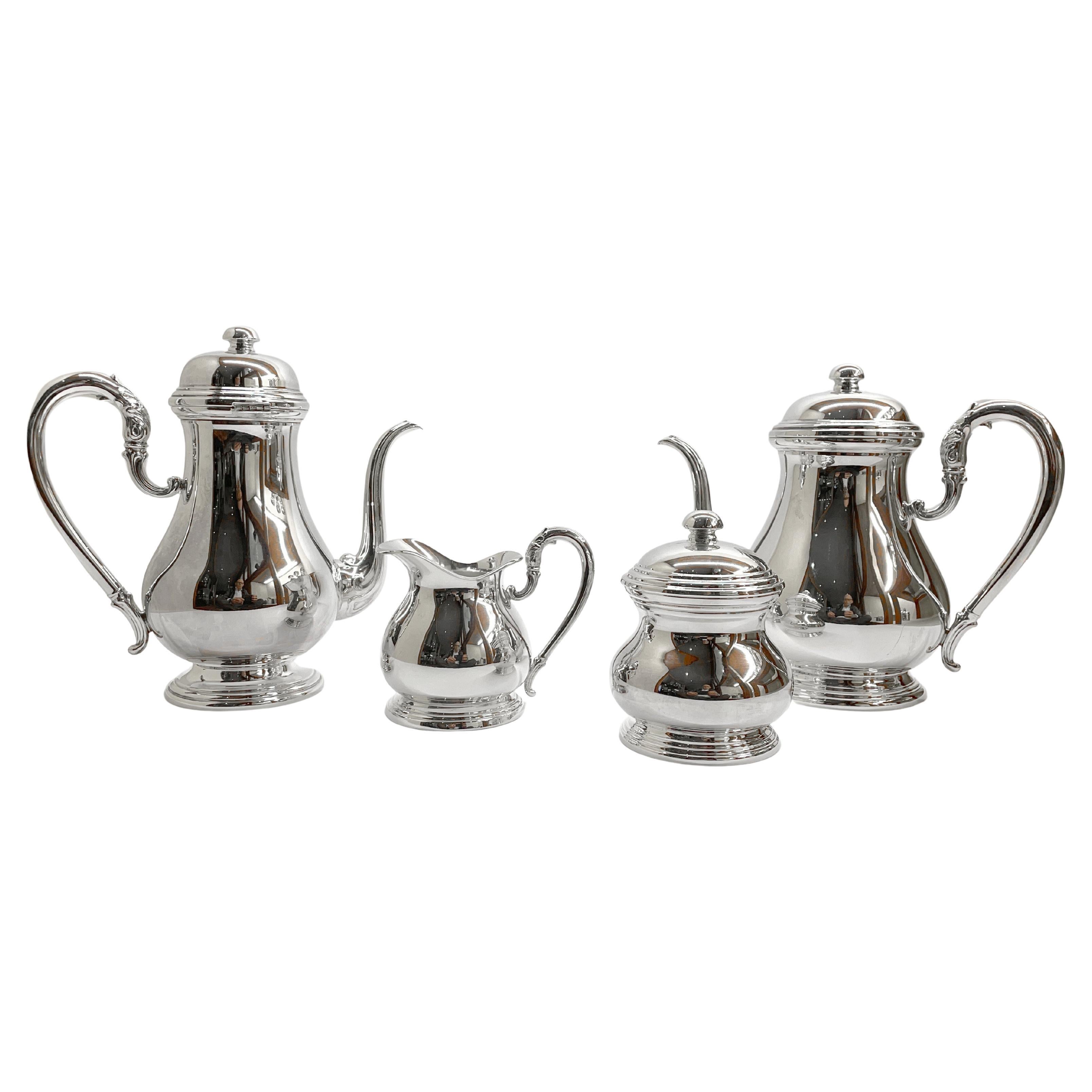 800 silver tea and coffee set consisting of 4 pieces