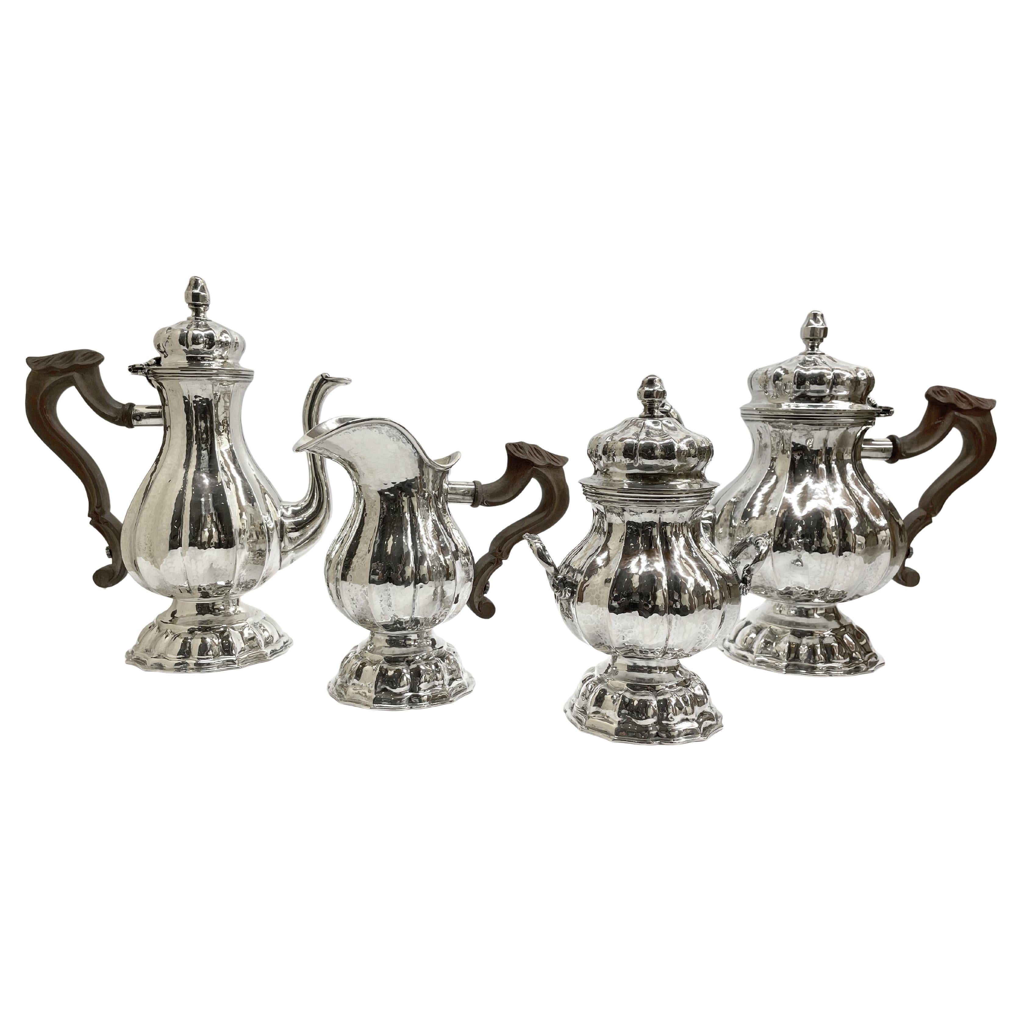 800 silver tea and coffee set consisting of 4 pieces