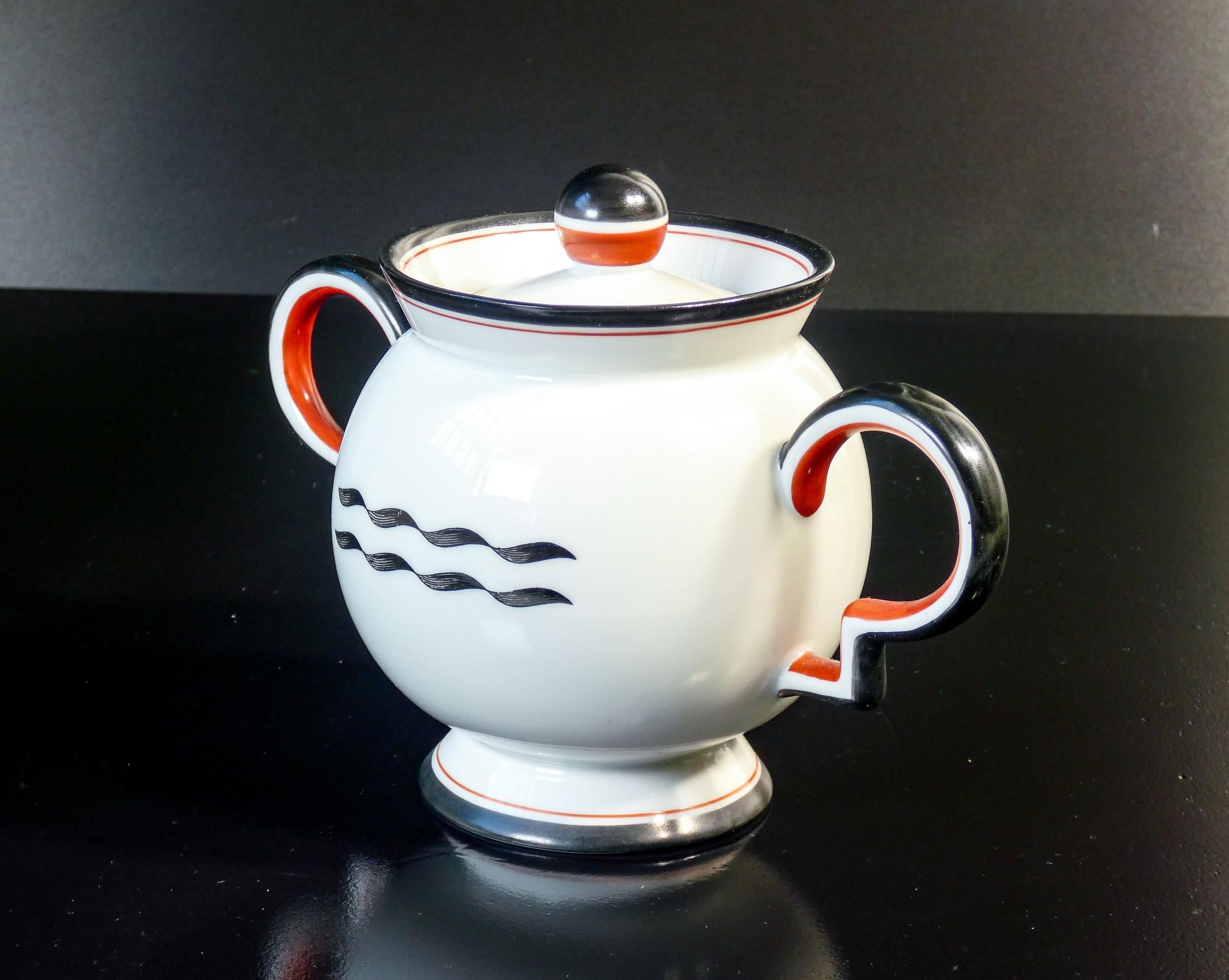 Tea service, Barbara series, design Giò PONTI for RICHARD GINORI. 1930s For Sale 7