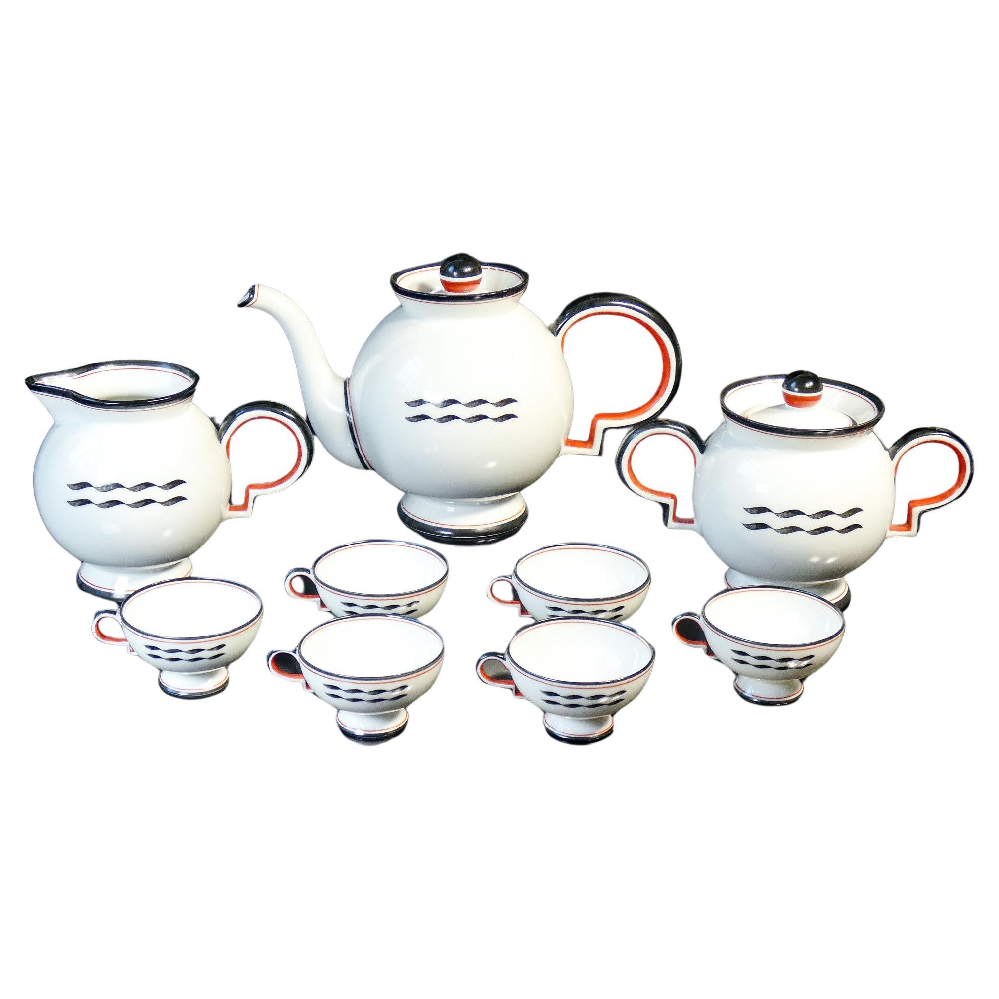 Tea service, Barbara series, design Giò PONTI for RICHARD GINORI. 1930s