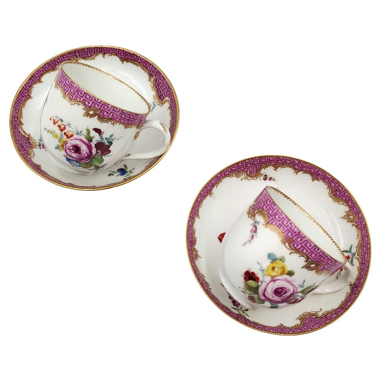 Servicio de té de dos piezas Fabricación alemana Meissen, 1910 en venta