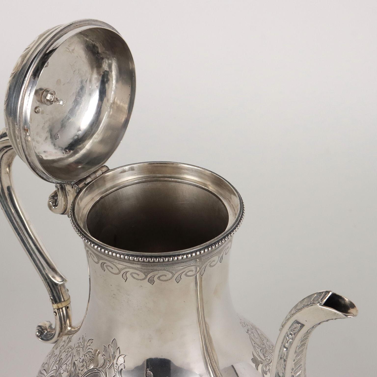 Martin Hall & Co 925 Sterling Silver Tea and Coffee Service In Good Condition For Sale In Milano, IT
