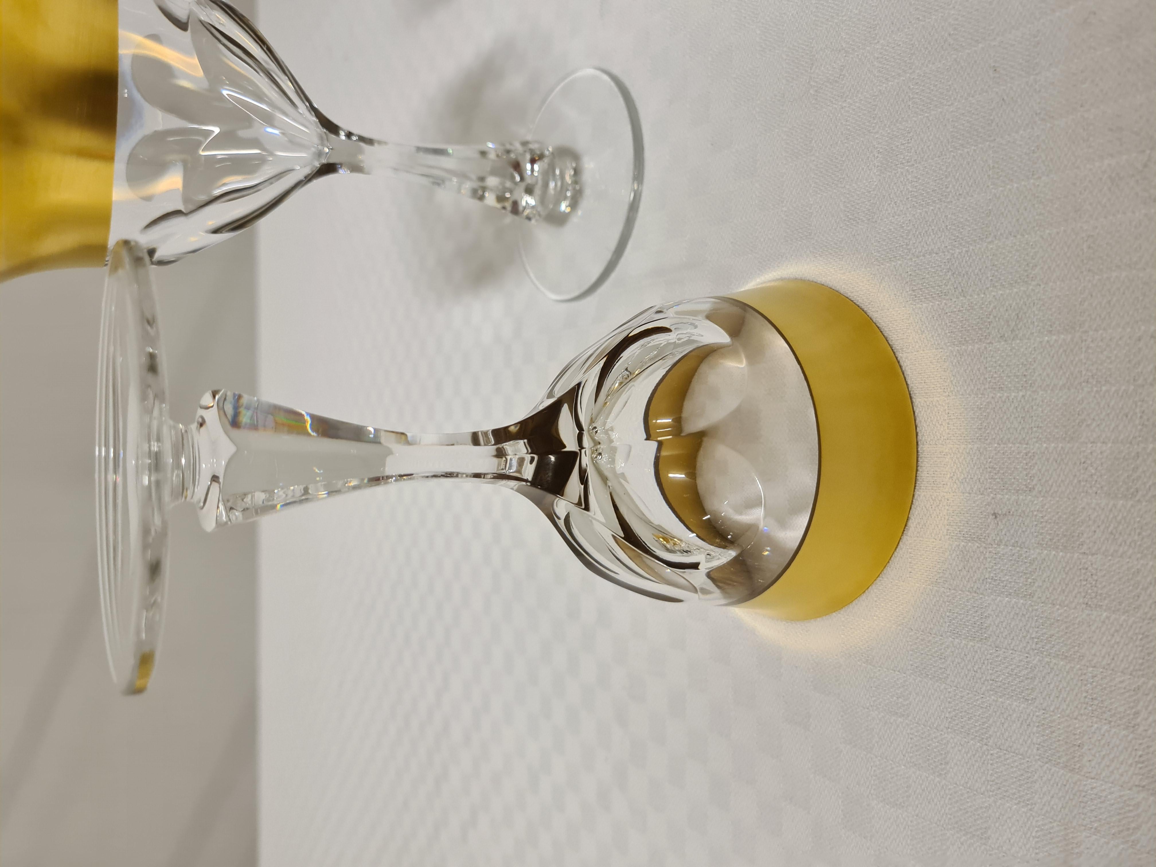 Barth mann crystal and pure gold glass service, set of 36 For Sale 4