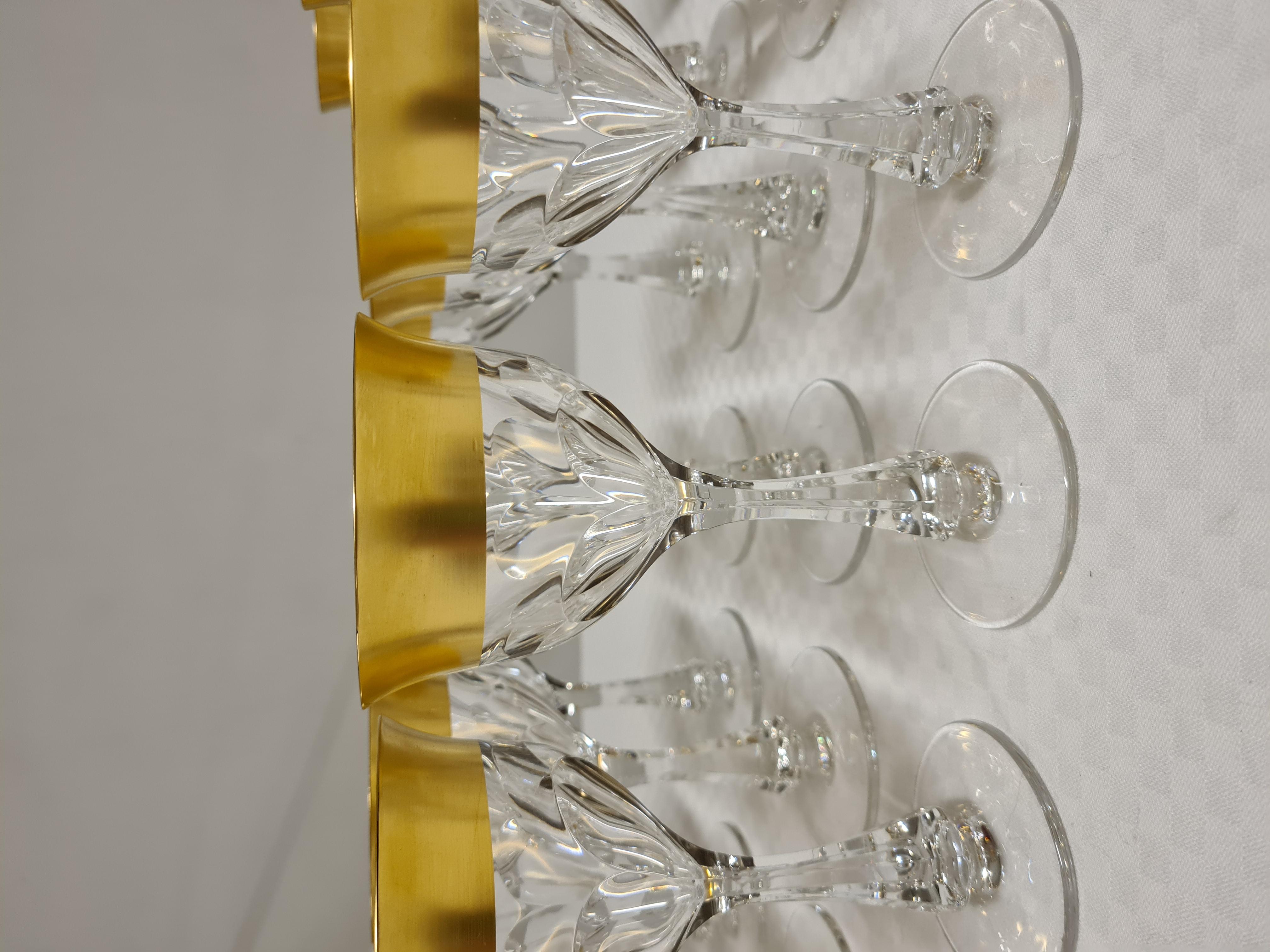 Barth mann crystal and pure gold glass service, set of 36 For Sale 1