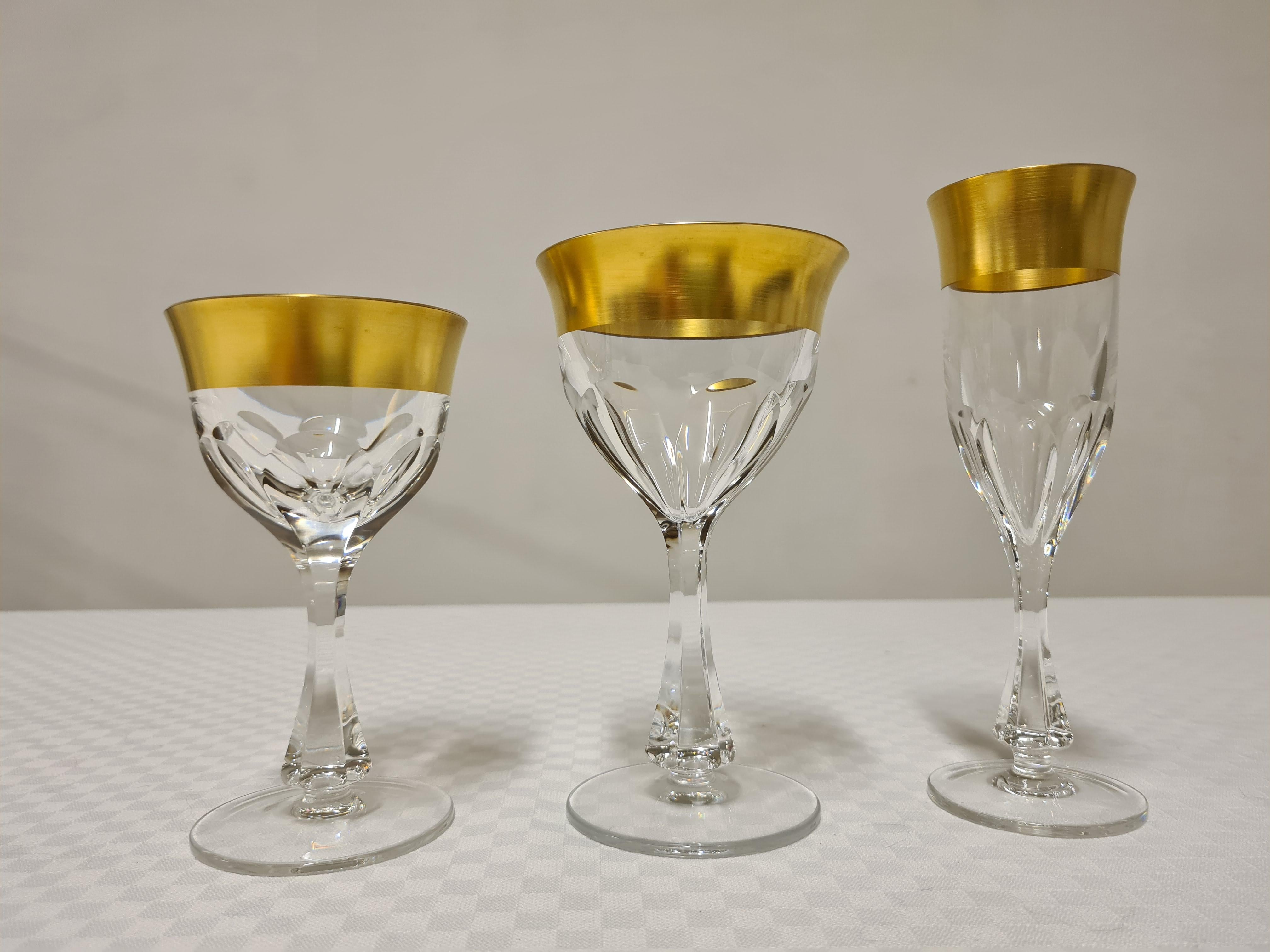 Barth mann crystal and pure gold glass service, set of 36 For Sale 2