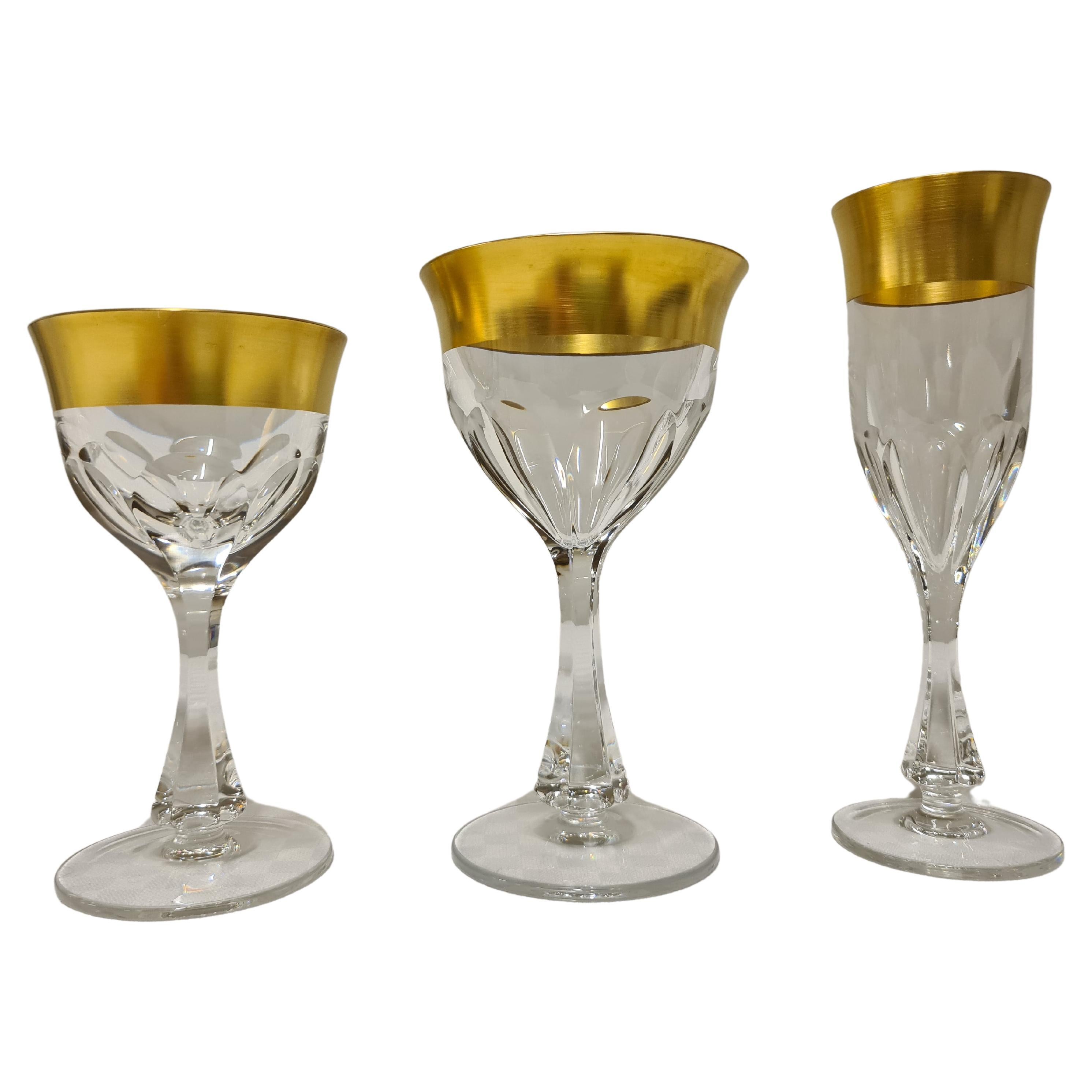Barth mann crystal and pure gold glass service, set of 36