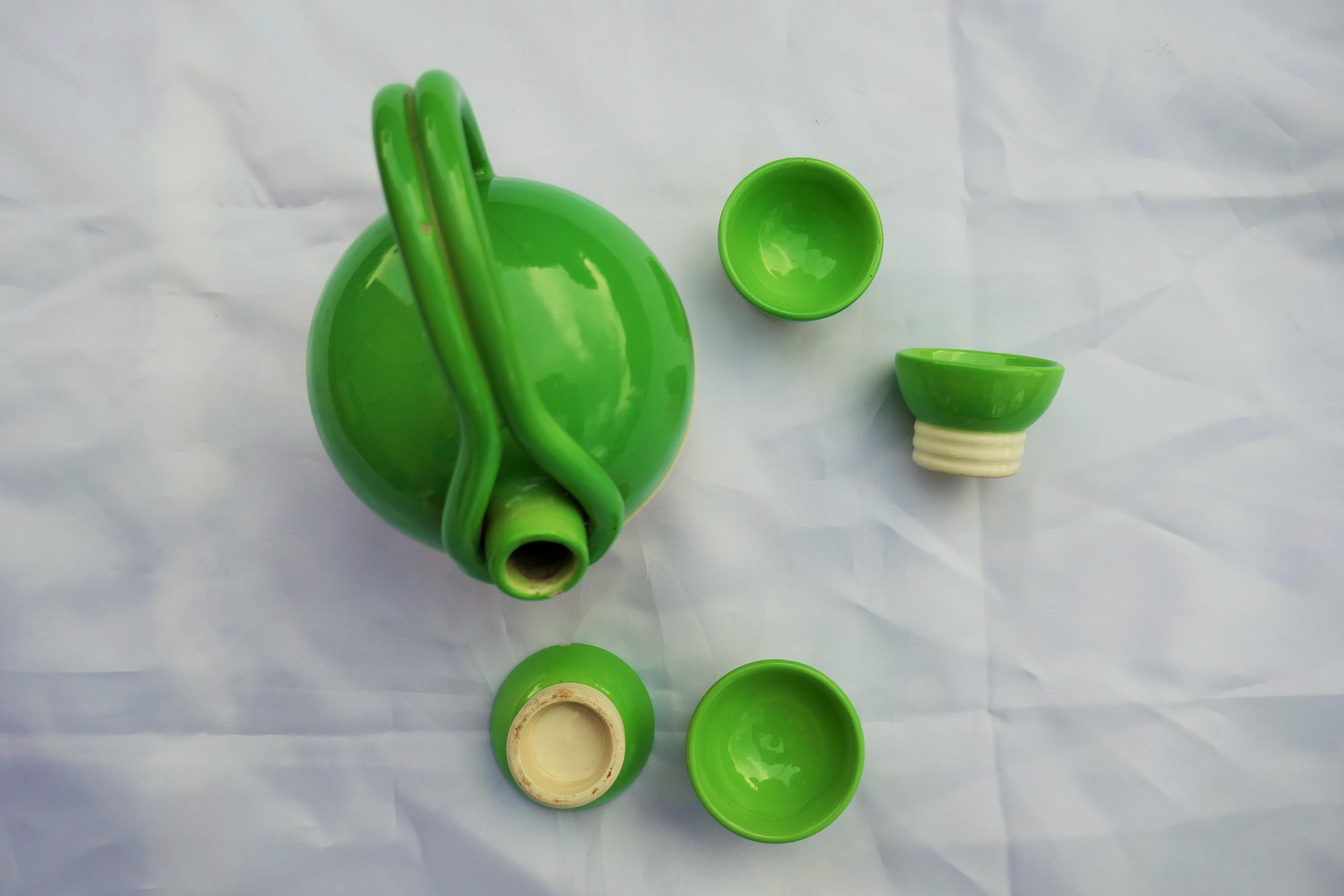Service of five ceramics by Rometti, Dante Baldelli style For Sale 5