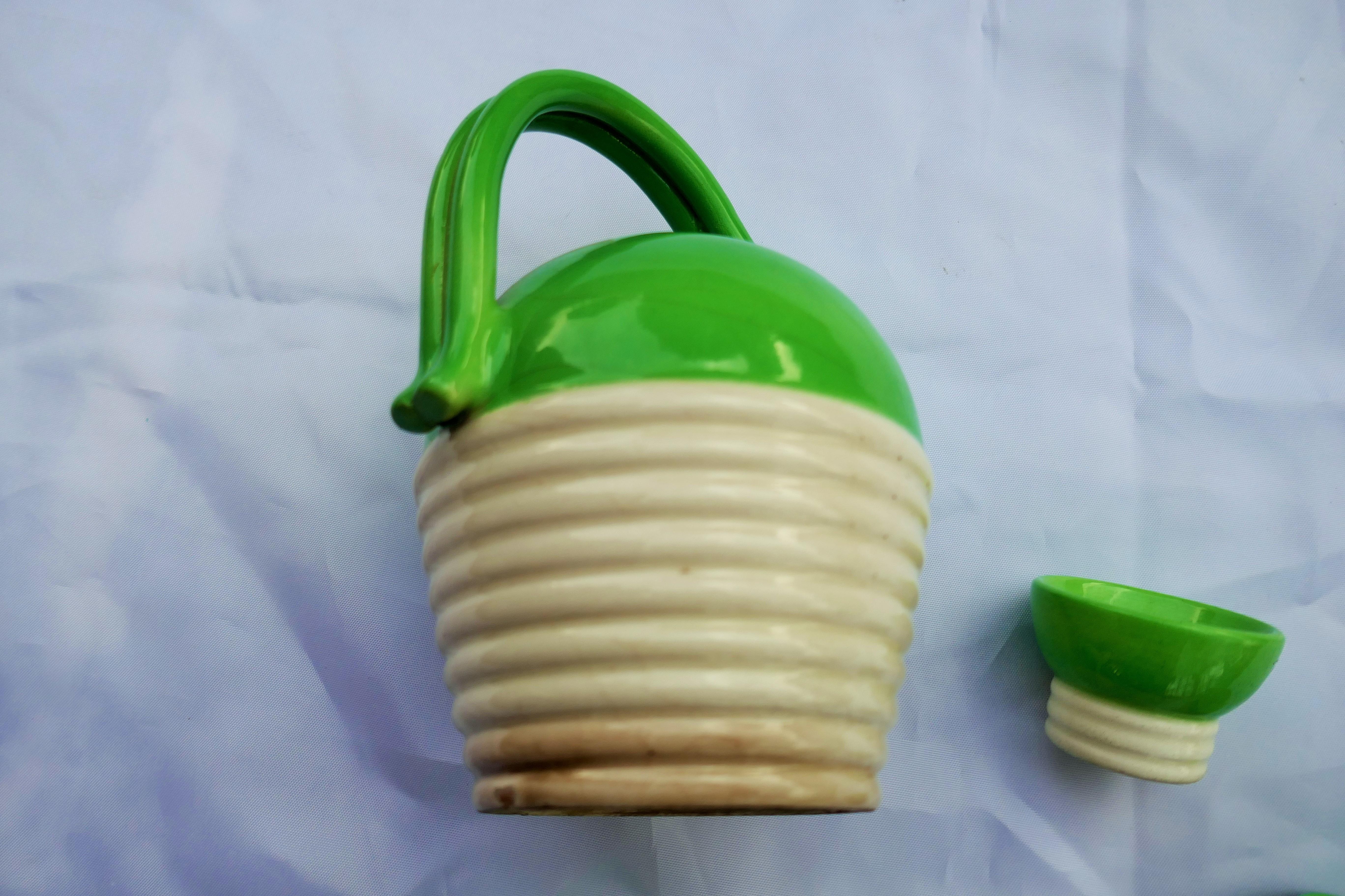 Ceramic Service of five ceramics by Rometti, Dante Baldelli style For Sale