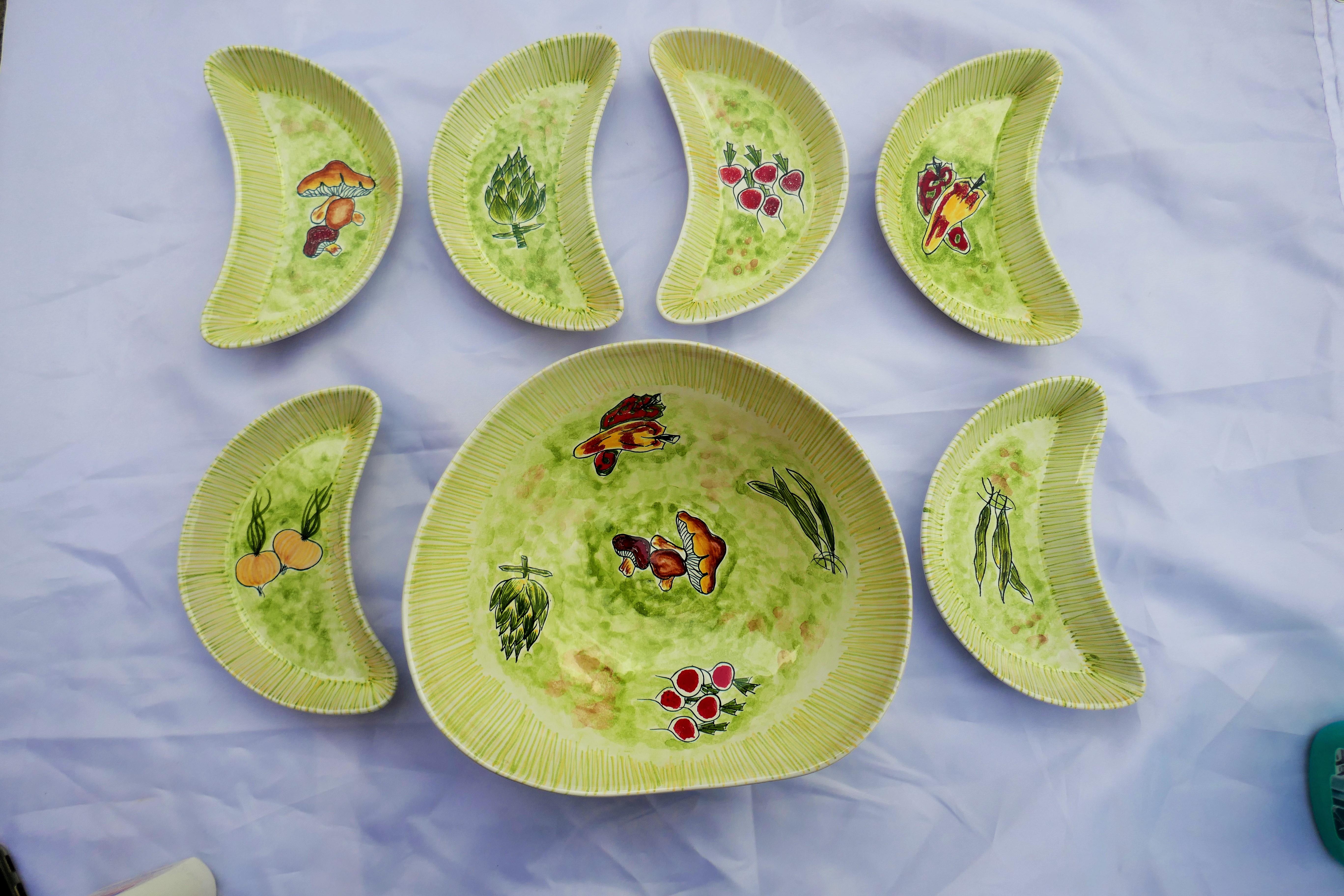 Service aus sieben Rometti-Keramiken im Zustand „Gut“ im Angebot in Lugo, IT