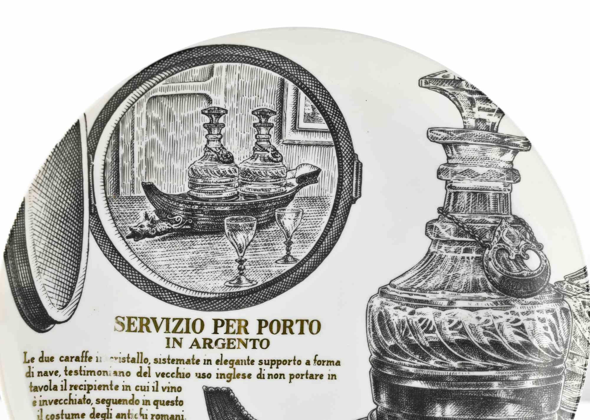 Servizio per Porto pour Martini & Rossi, par P. Fornasetti, années 1960 Bon état - En vente à Roma, IT
