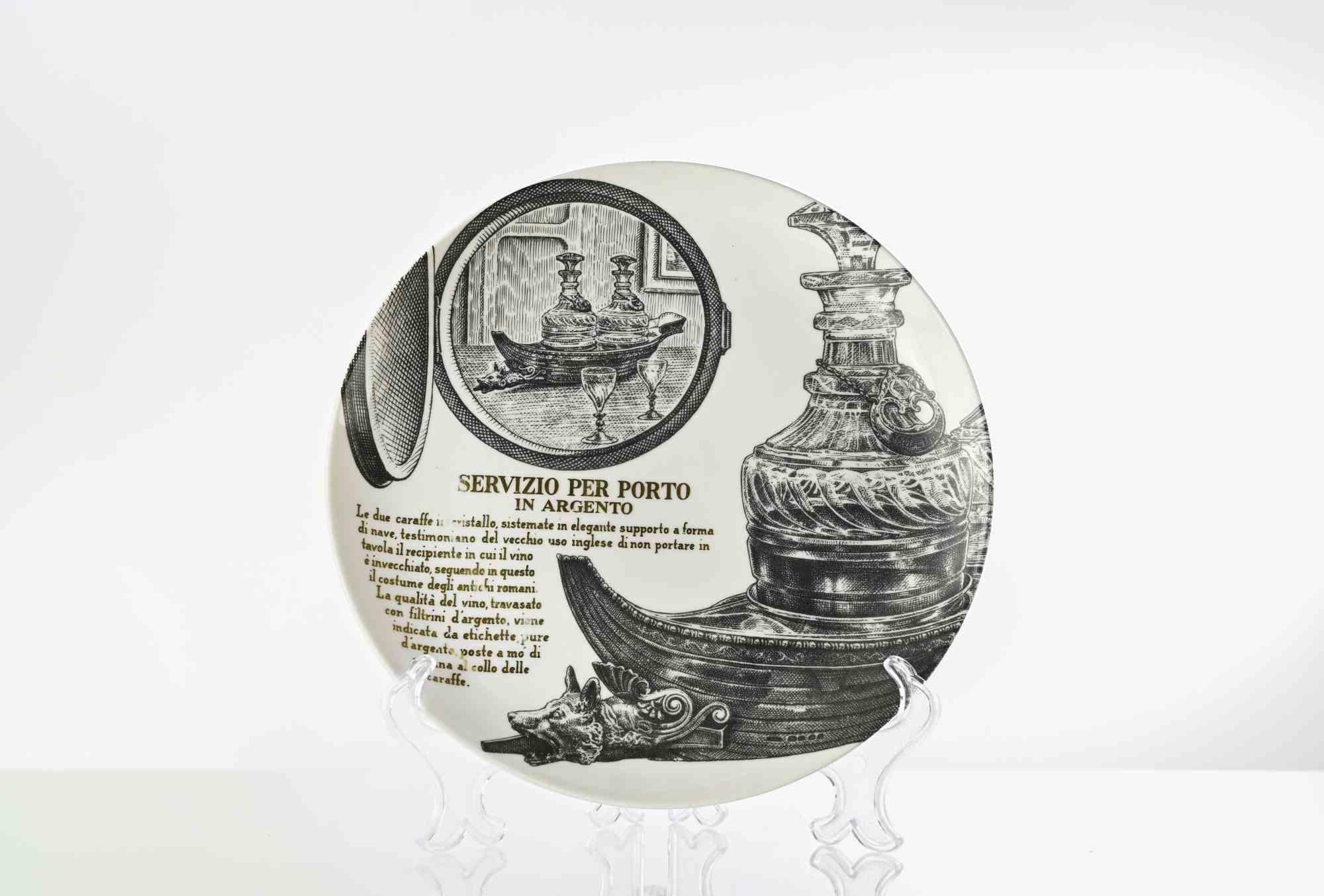 Milieu du XXe siècle Servizio per Porto pour Martini & Rossi, par P. Fornasetti, années 1960 en vente