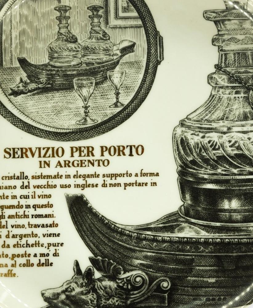 Servizio Per Porto Plate for Martini & Rossi, by P. Fornasetti, 1960s In Excellent Condition For Sale In Roma, IT