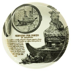 Vintage Servizio Per Porto Plate for Martini & Rossi, by P. Fornasetti, 1960s