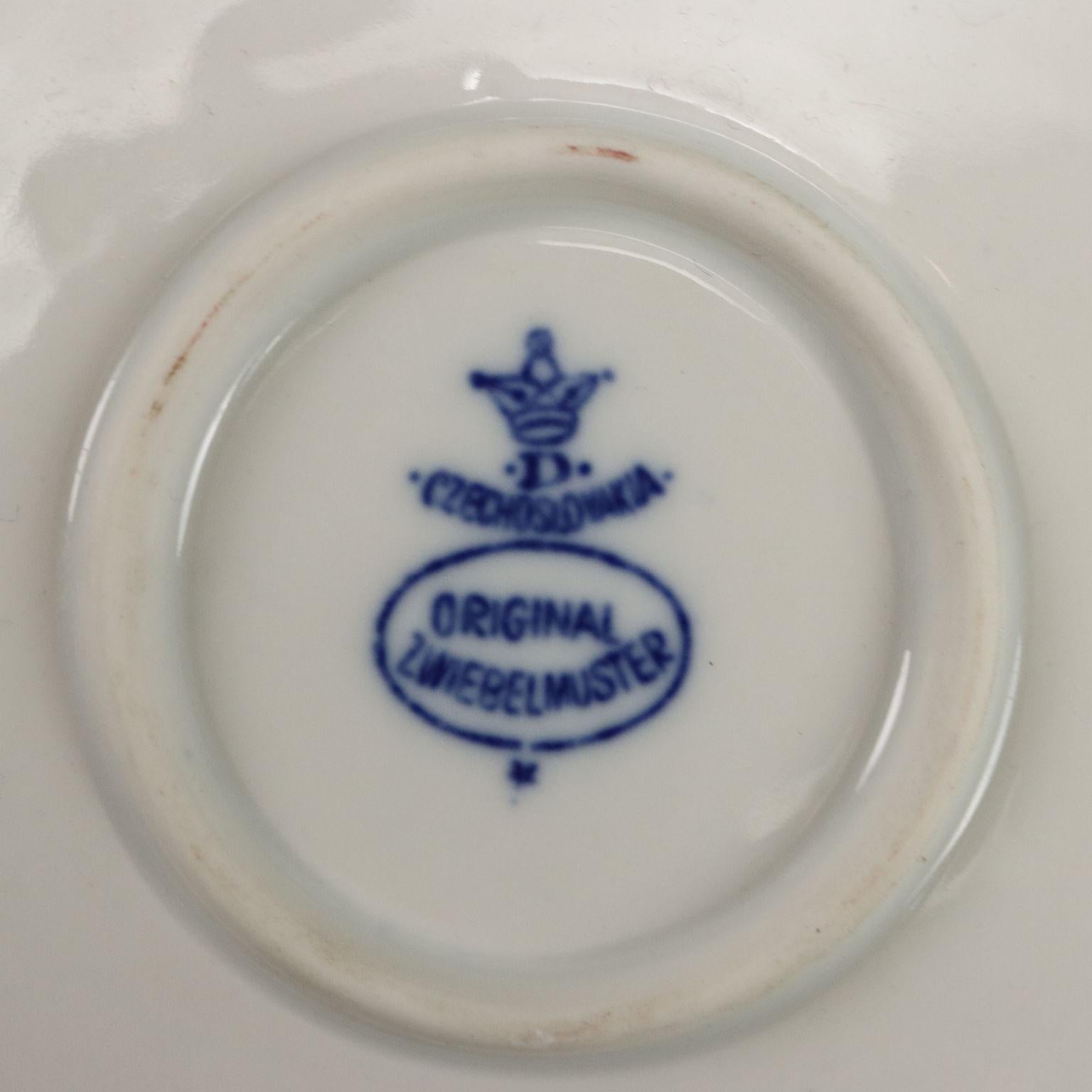 Zwiebelmuster Porzellan Tellerservice Tschechoslowakei 20 im Angebot 12