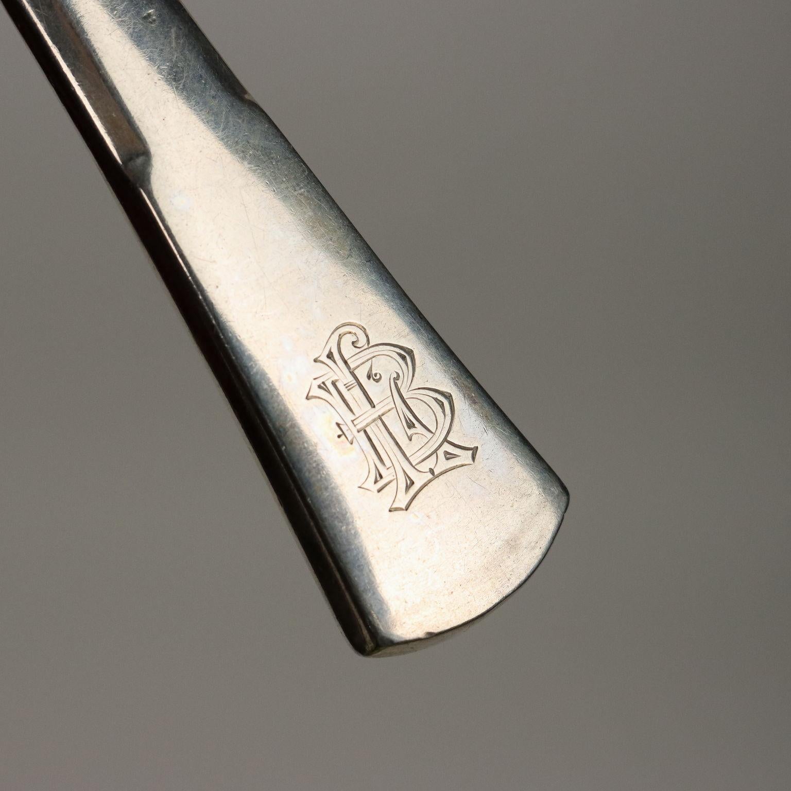 Silver Flatware Service with Cabinet Hungary Late 1800s For Sale 3