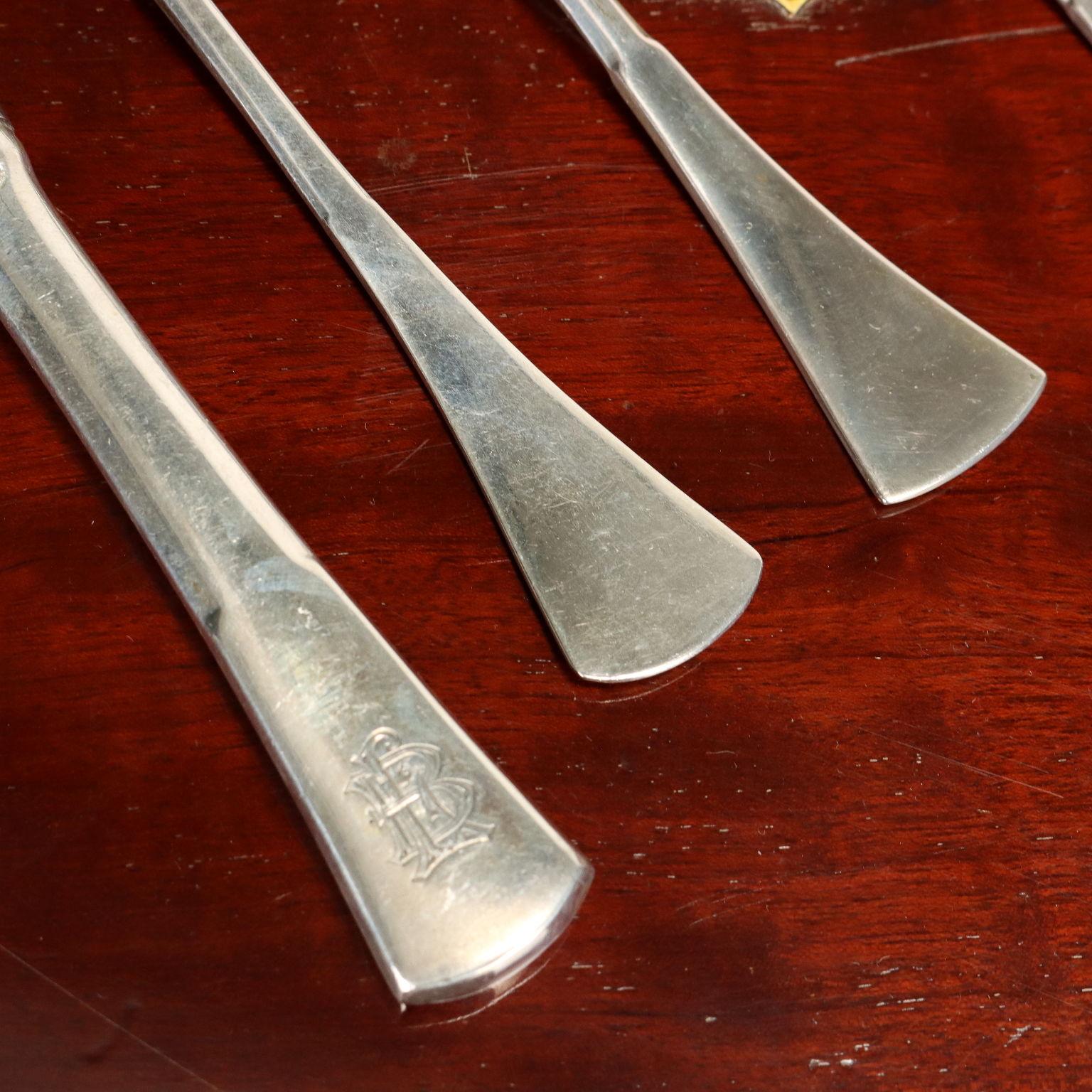 Silver Flatware Service with Cabinet Hungary Late 1800s For Sale 2
