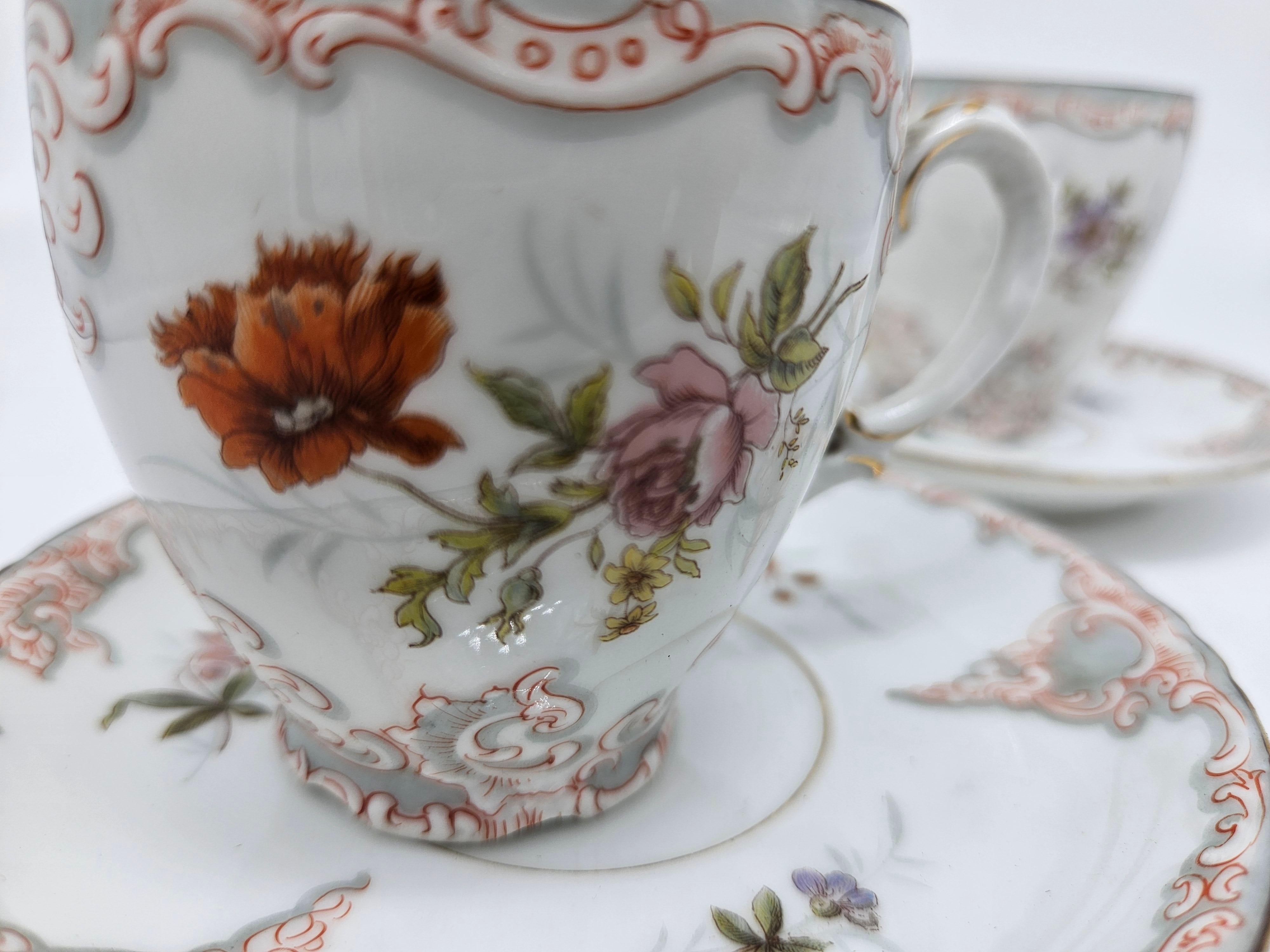 Porcelain Tete a Tete service, 19th century 12