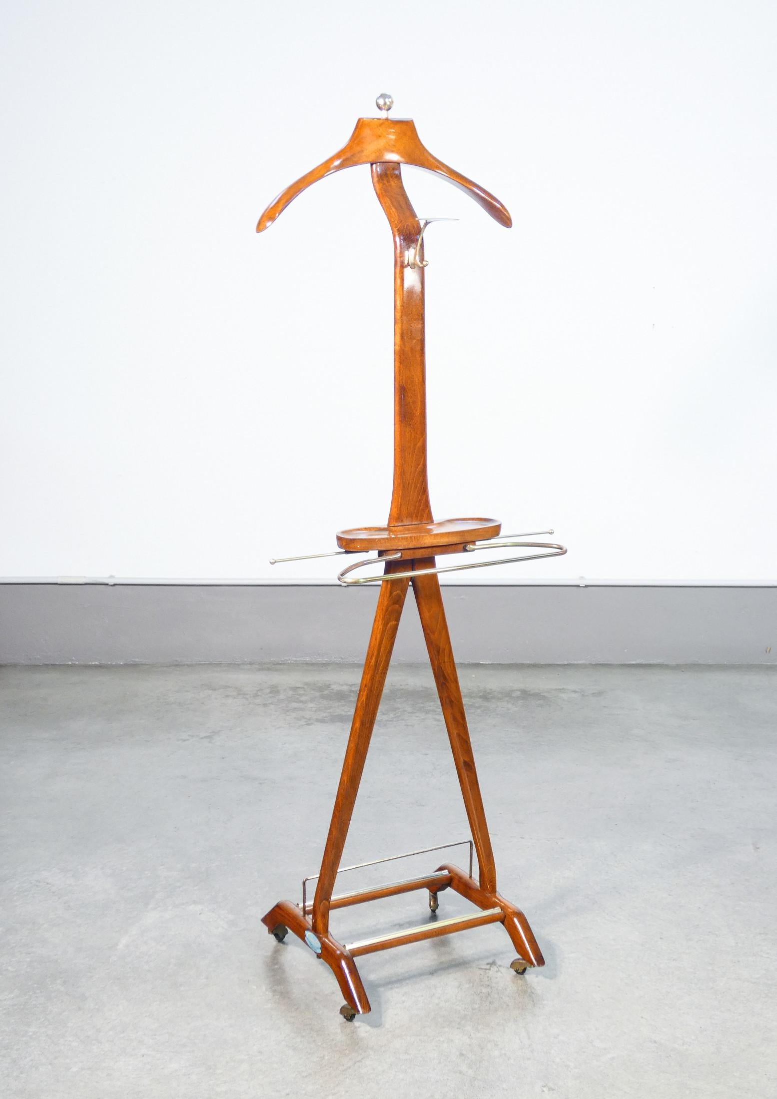 European Wooden servomute designed by Ico PARISI for Fratelli REGUITTI. Italy, 50s For Sale