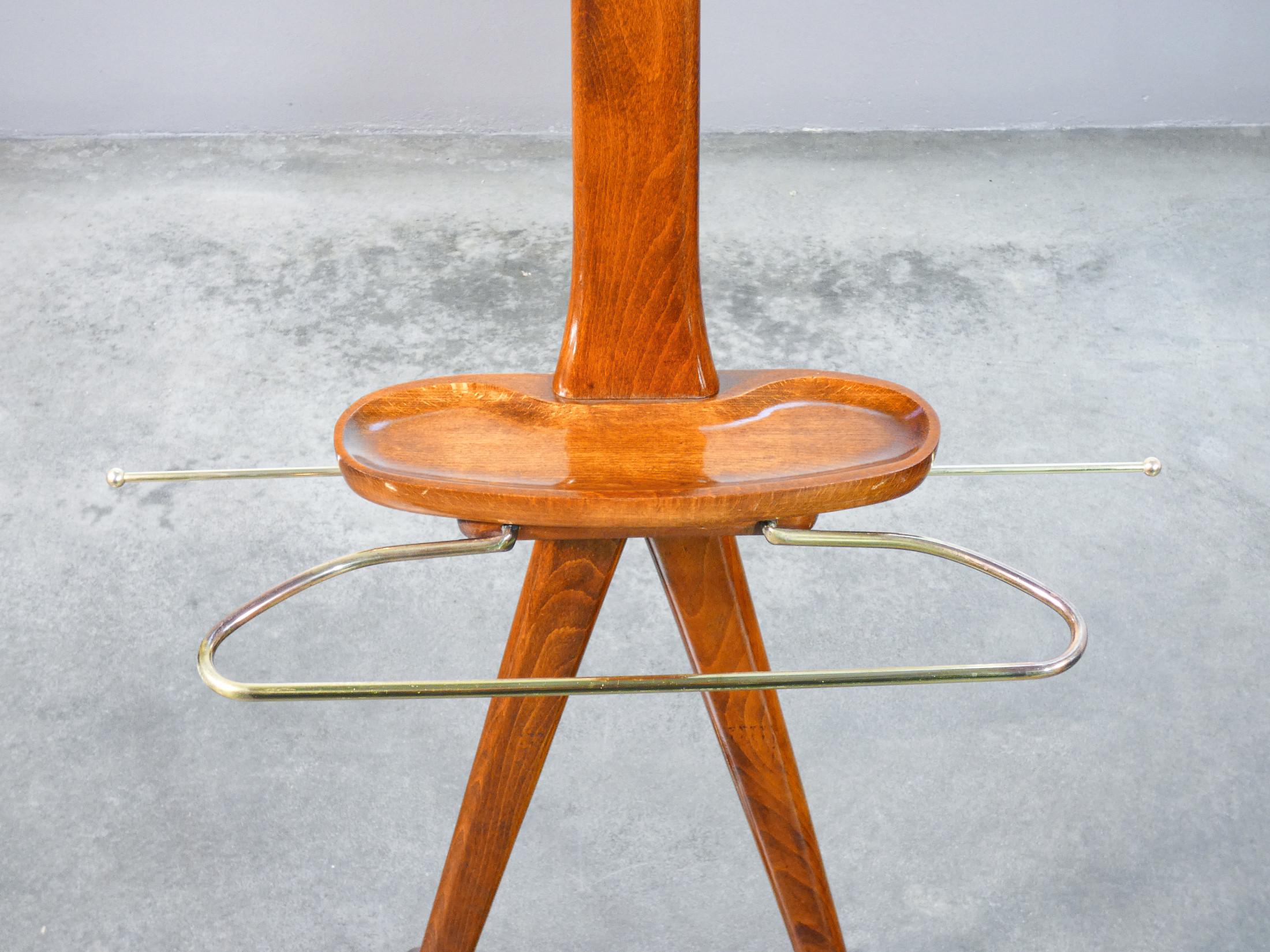 Wooden servomute designed by Ico PARISI for Fratelli REGUITTI. Italy, 50s For Sale 2