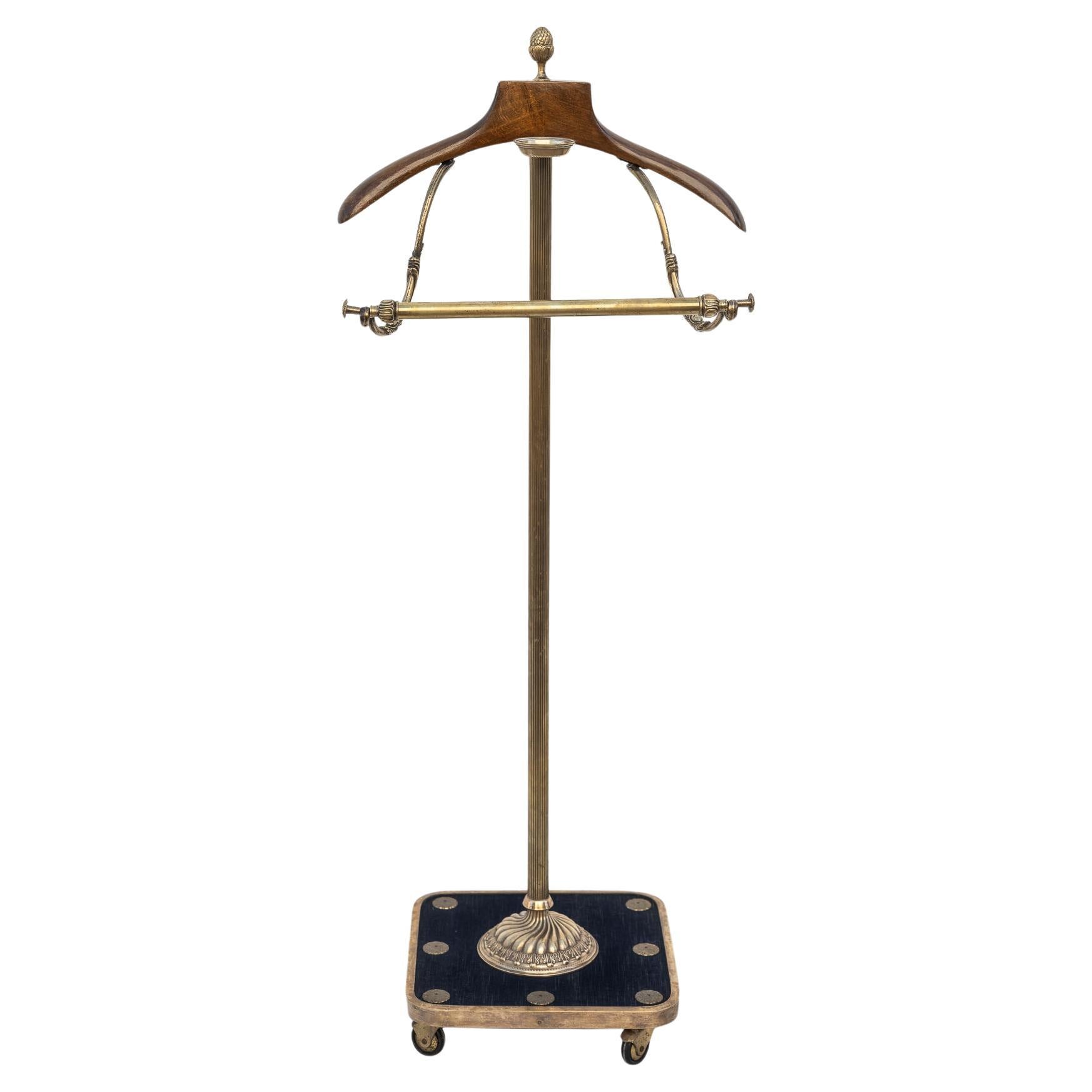 Servomuto in ottone e legno, Anni '40 in vendita