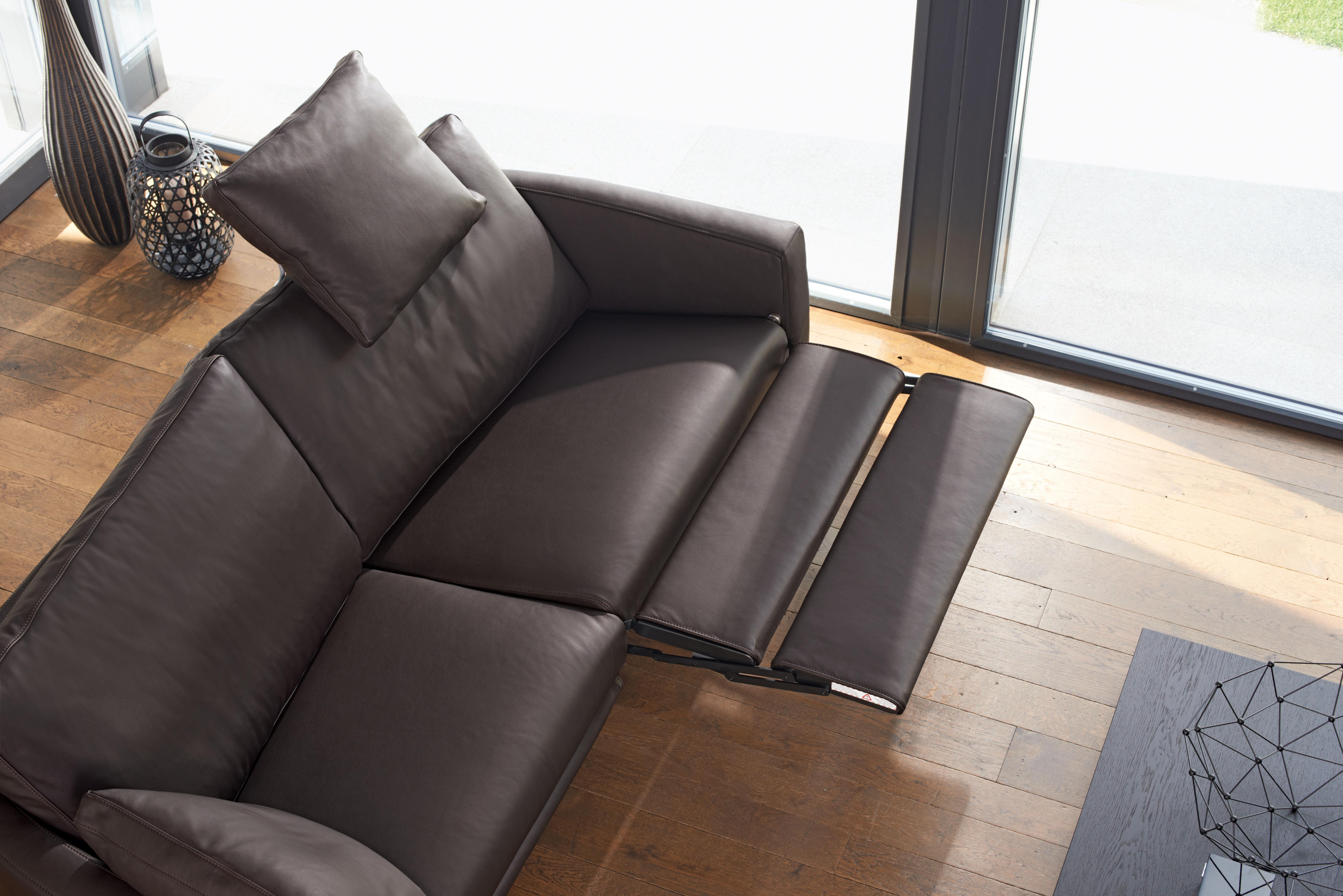 Sofá reclinable ajustable de piel Sesam by FSM Suizo en venta