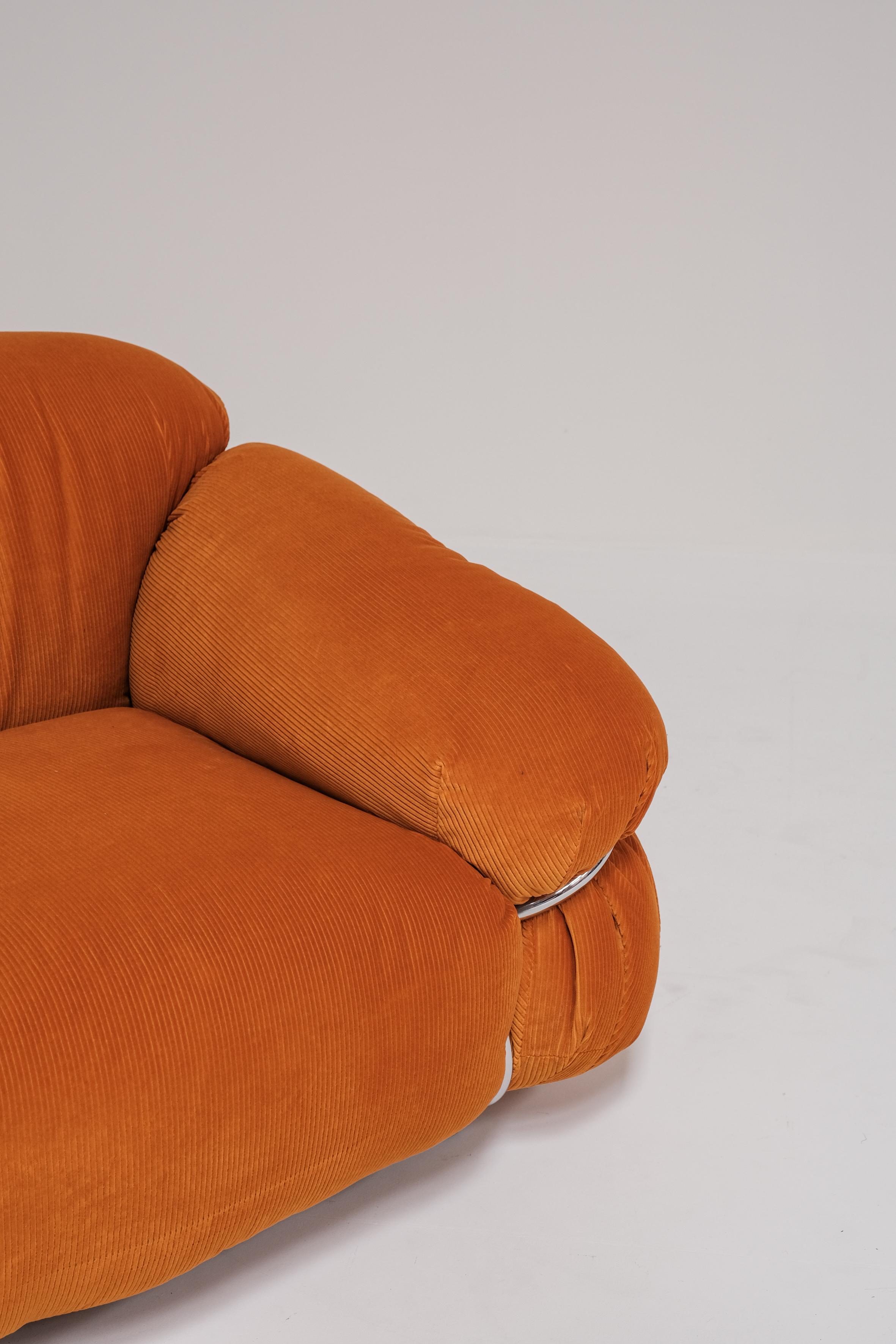 Textile Sesann 1 seater by Gianfranco Frattini for Cassina 1970ties