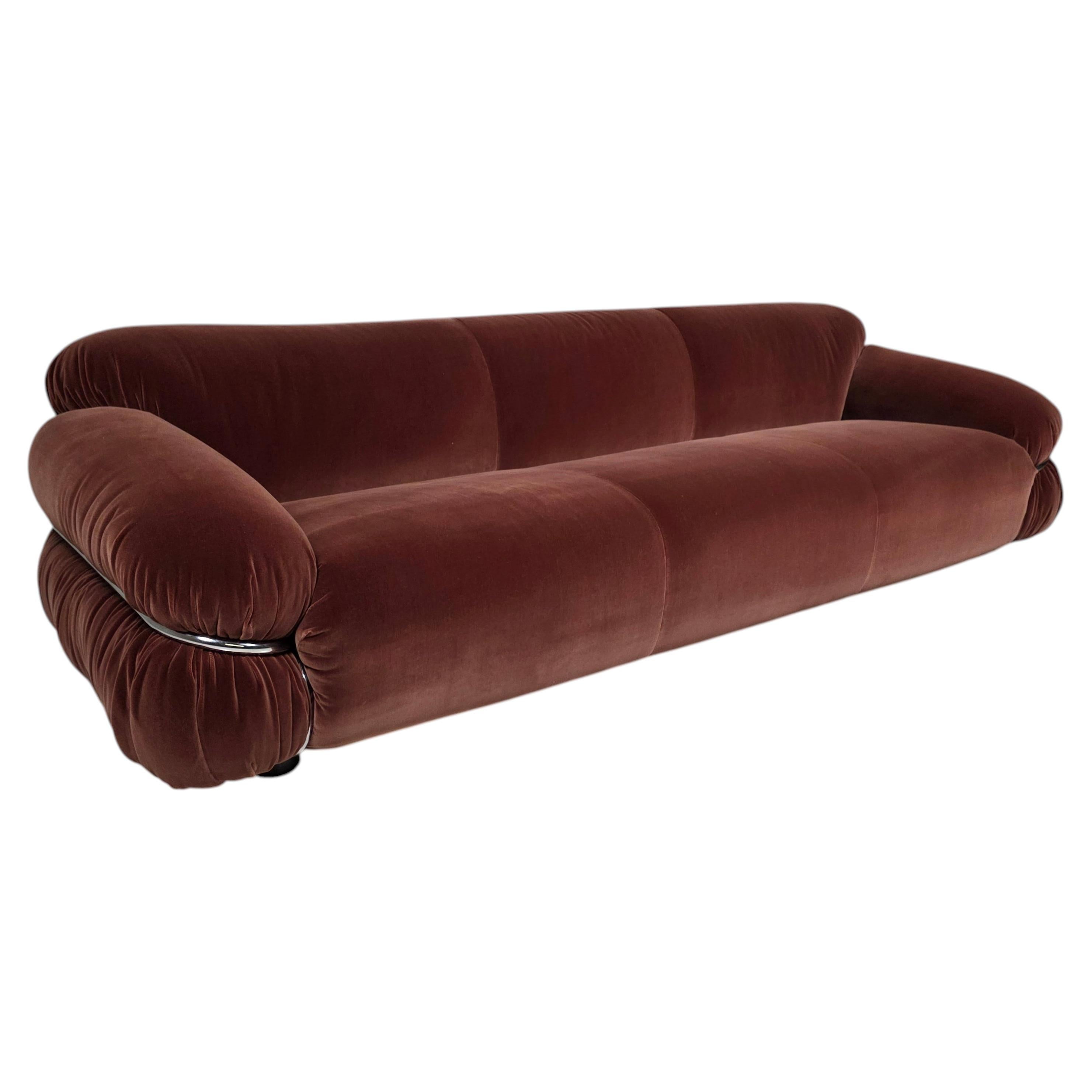 Sesann 3-Seater Sofa in dusty pink by Gianfranco Frattini for Cassina, 1970s