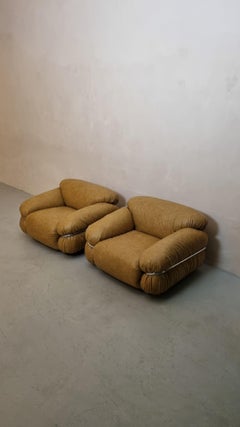 Sesann armchairs designed by Gianfranco Frattini for Cassina 1970