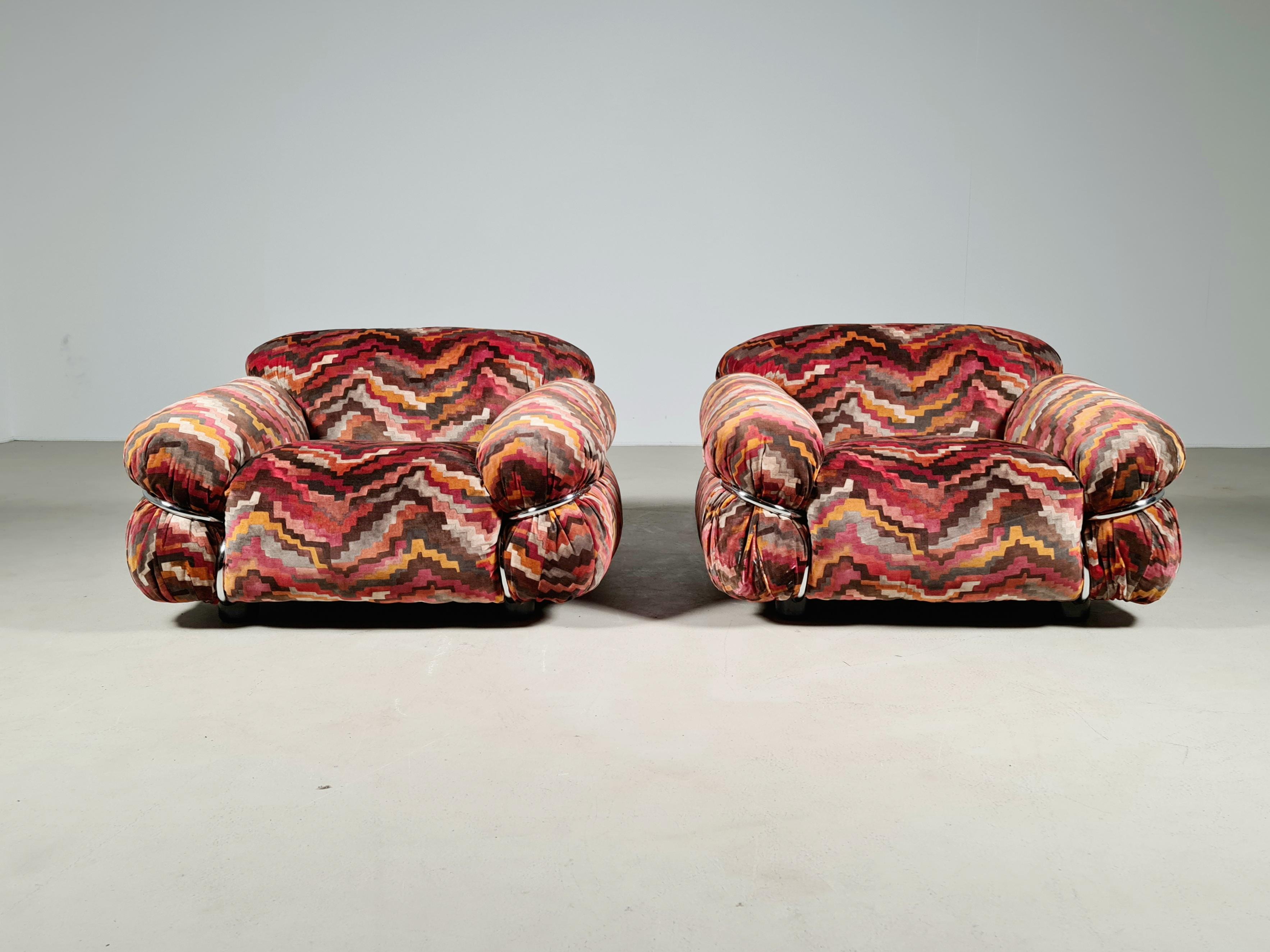 Mid-Century Modern Sesann chairs by Gianfranco Frattini for Cassina, 1970s