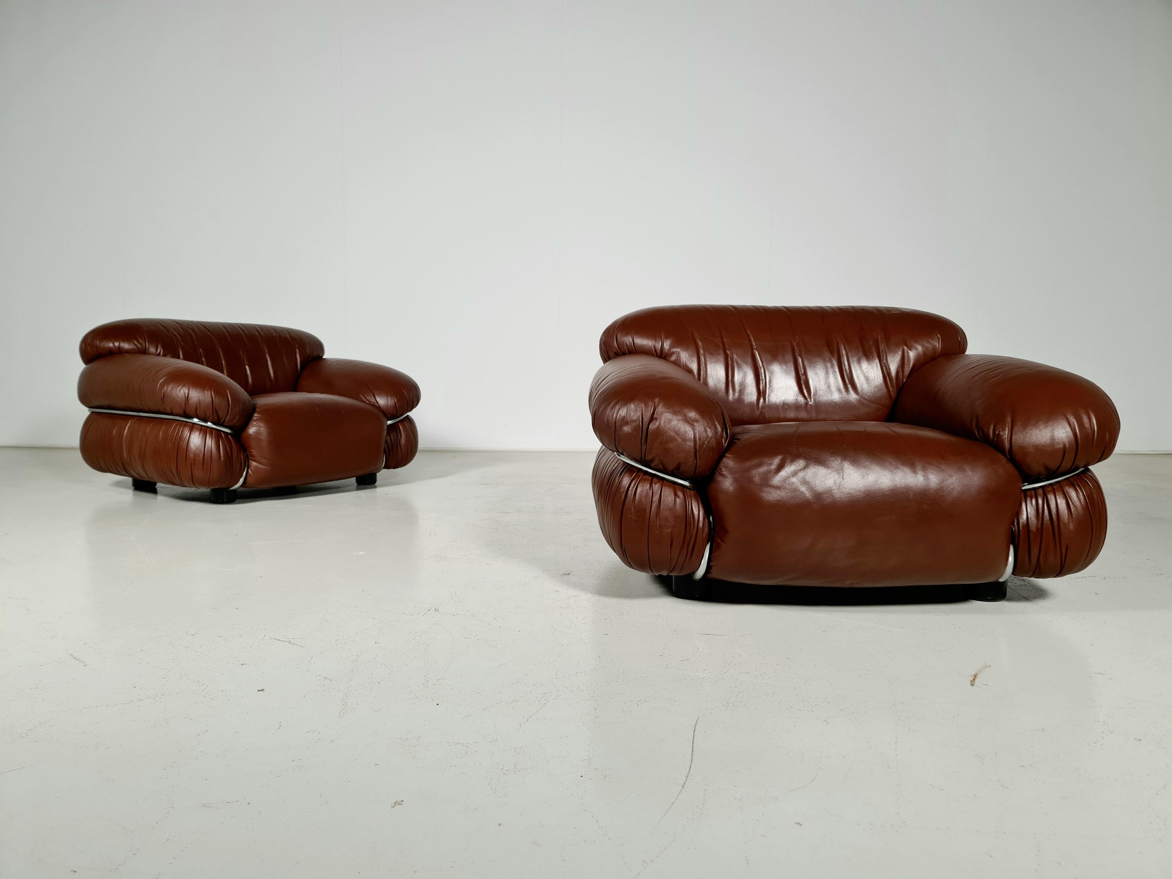 Italian Sesann Chairs by Gianfranco Frattini for Cassina, 1970s
