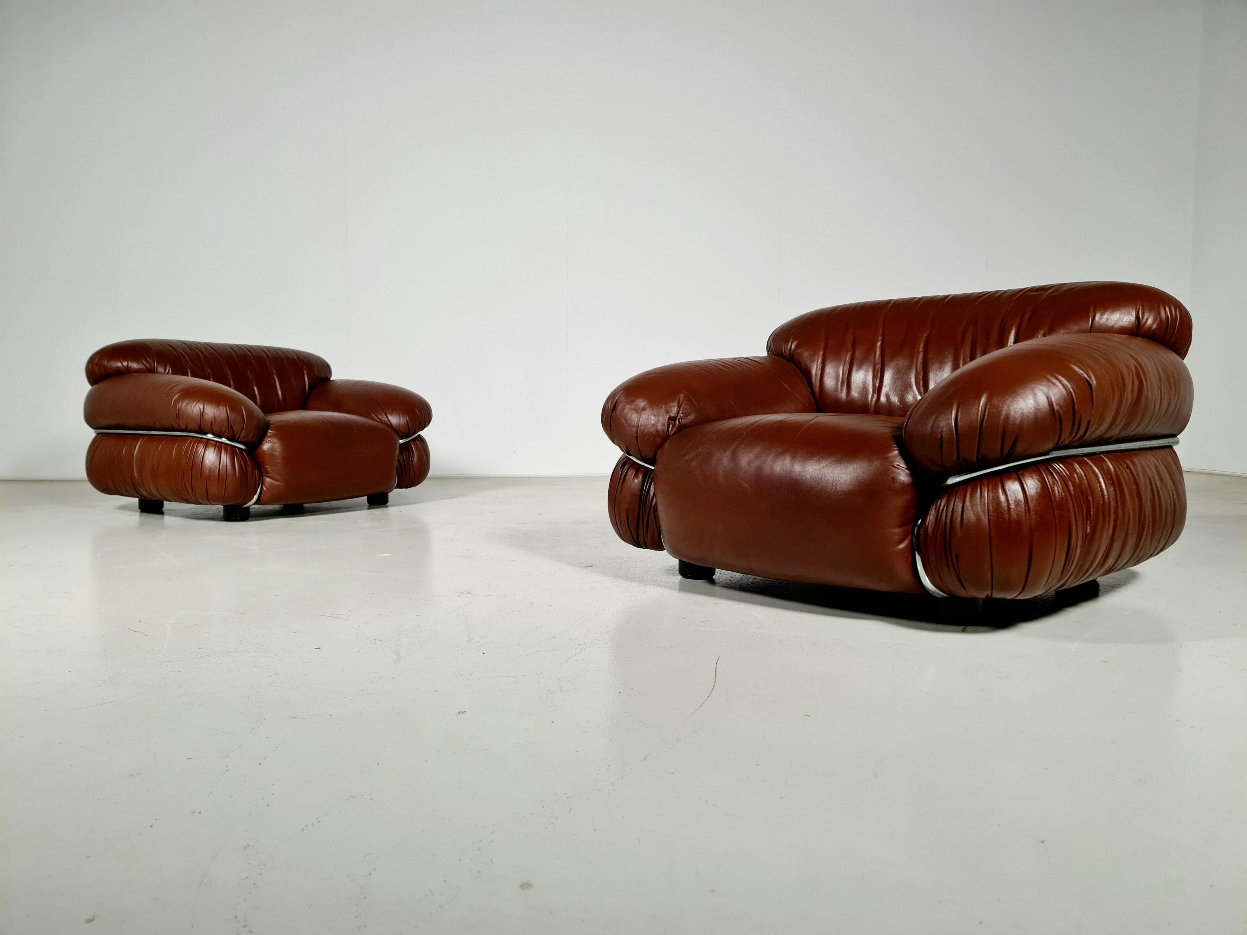Sesann Chairs by Gianfranco Frattini for Cassina, 1970s In Good Condition In amstelveen, NL