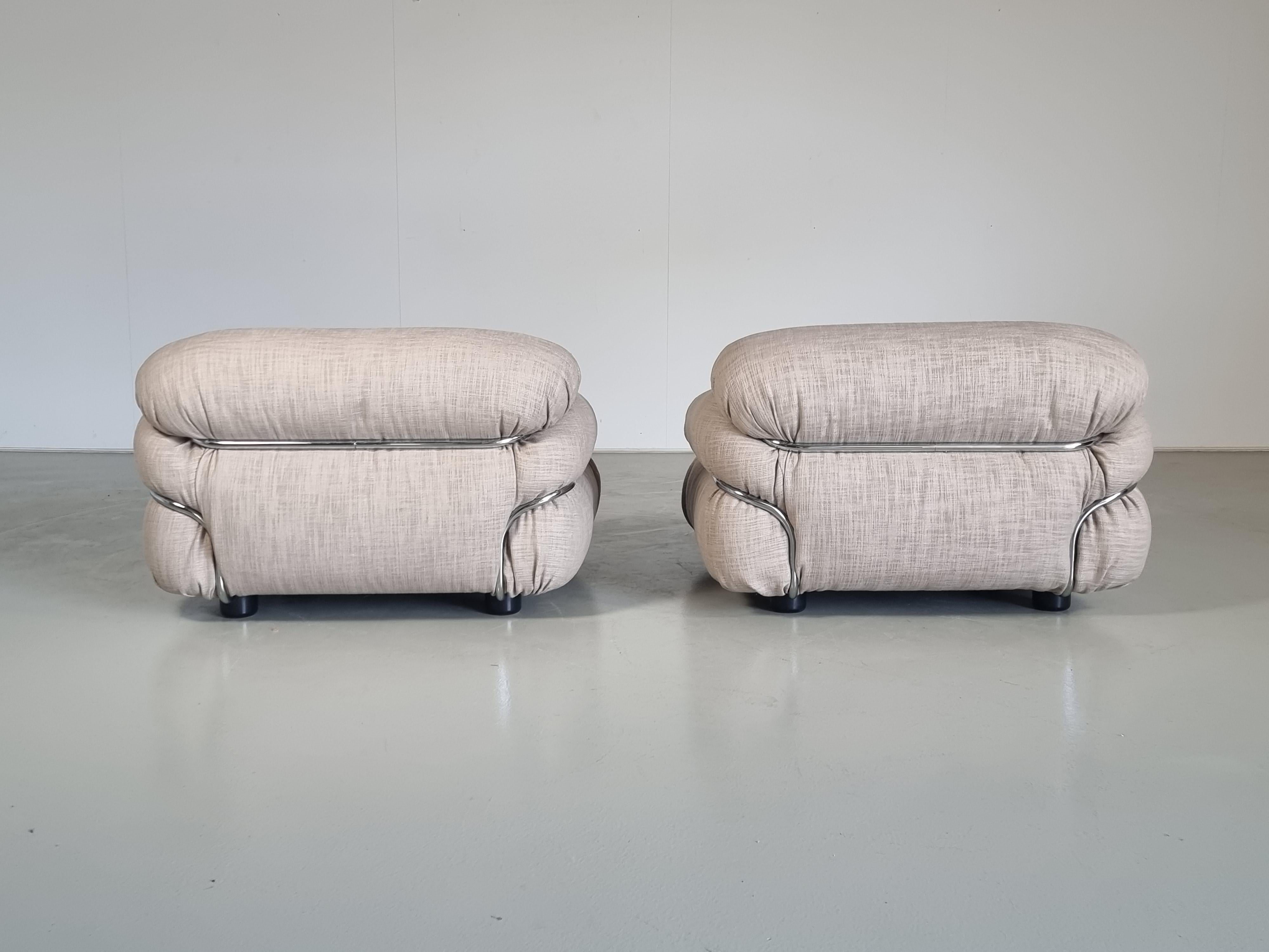 Italian Sesann Lounge Chairs by Gianfranco Frattini for Cassina, 1970s