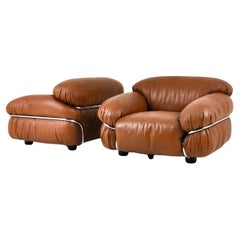 Loungesessel „Sesann“ von Gianfranco Frattini für Cassina, 1970er Jahre, 2er-Set