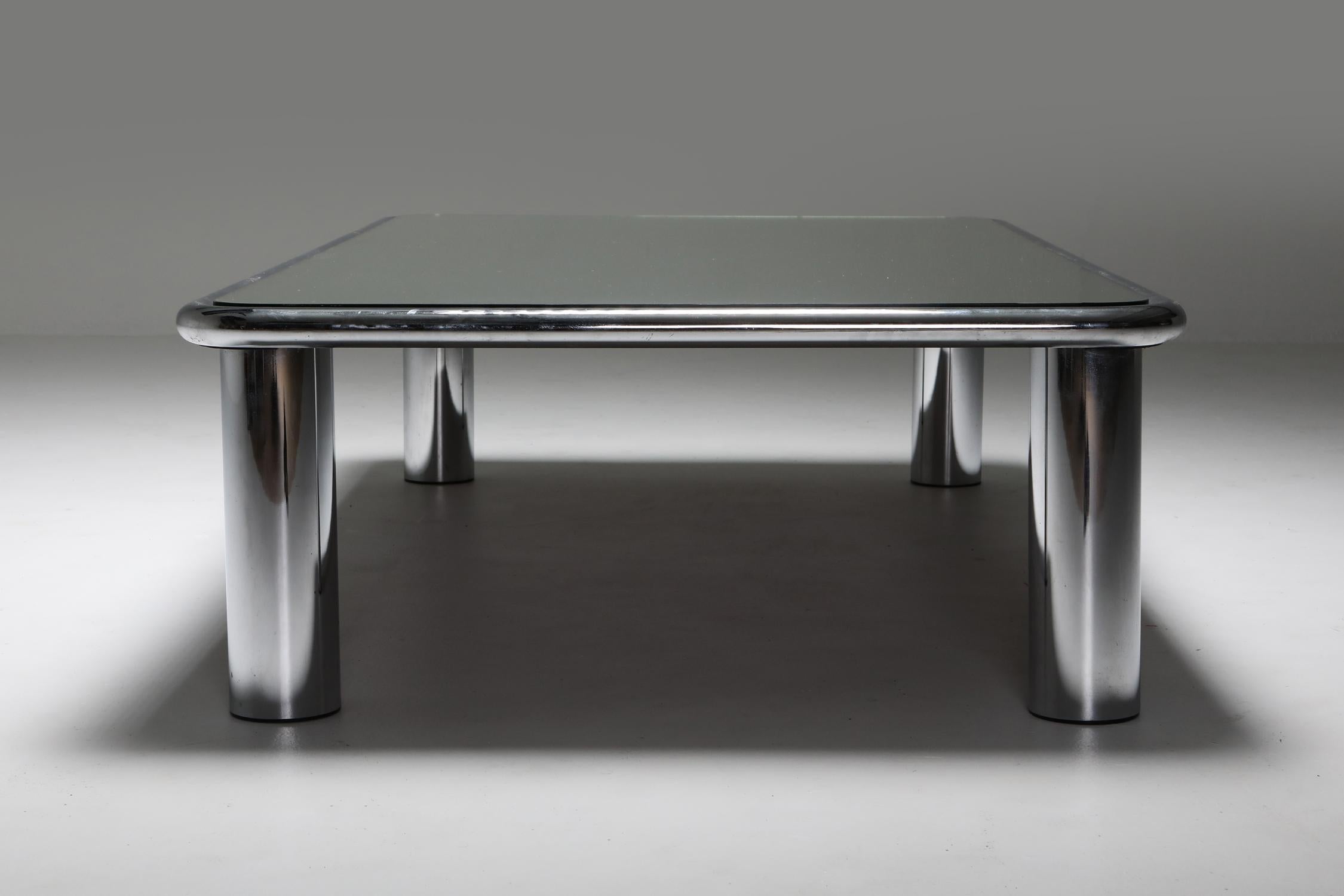 Italian Sesann Mirrored Coffee Table by Gianfranco Frattini for Cassina, 1968