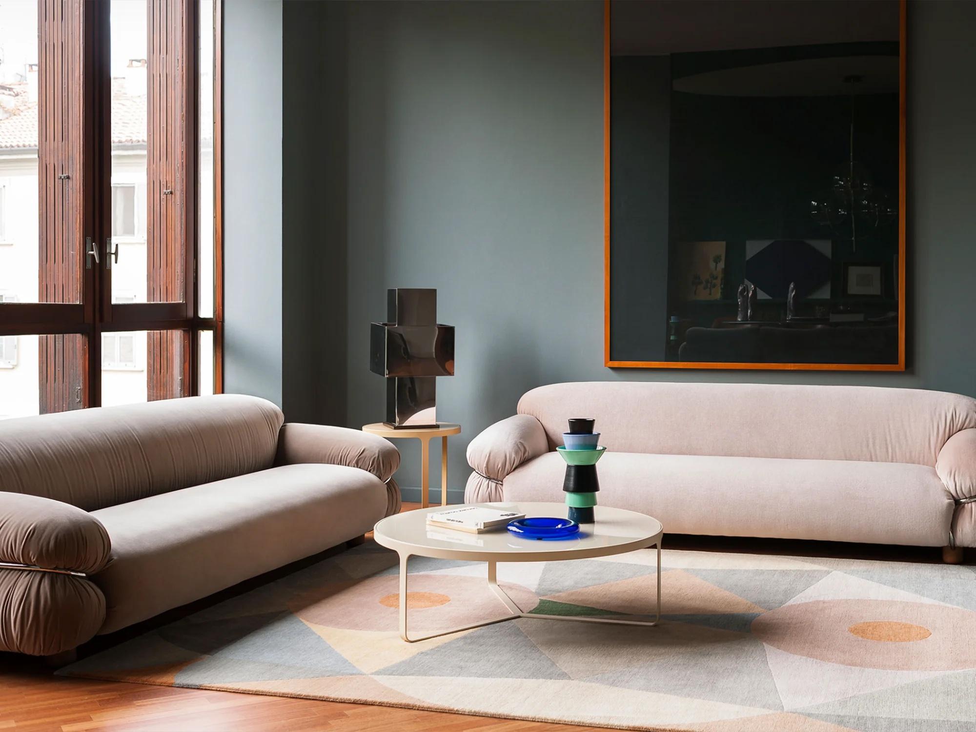 Italian Sesann – Sofa in fabric by Gianfranco Frattini for Tacchini W 240 cm (94.49 in) in vendita