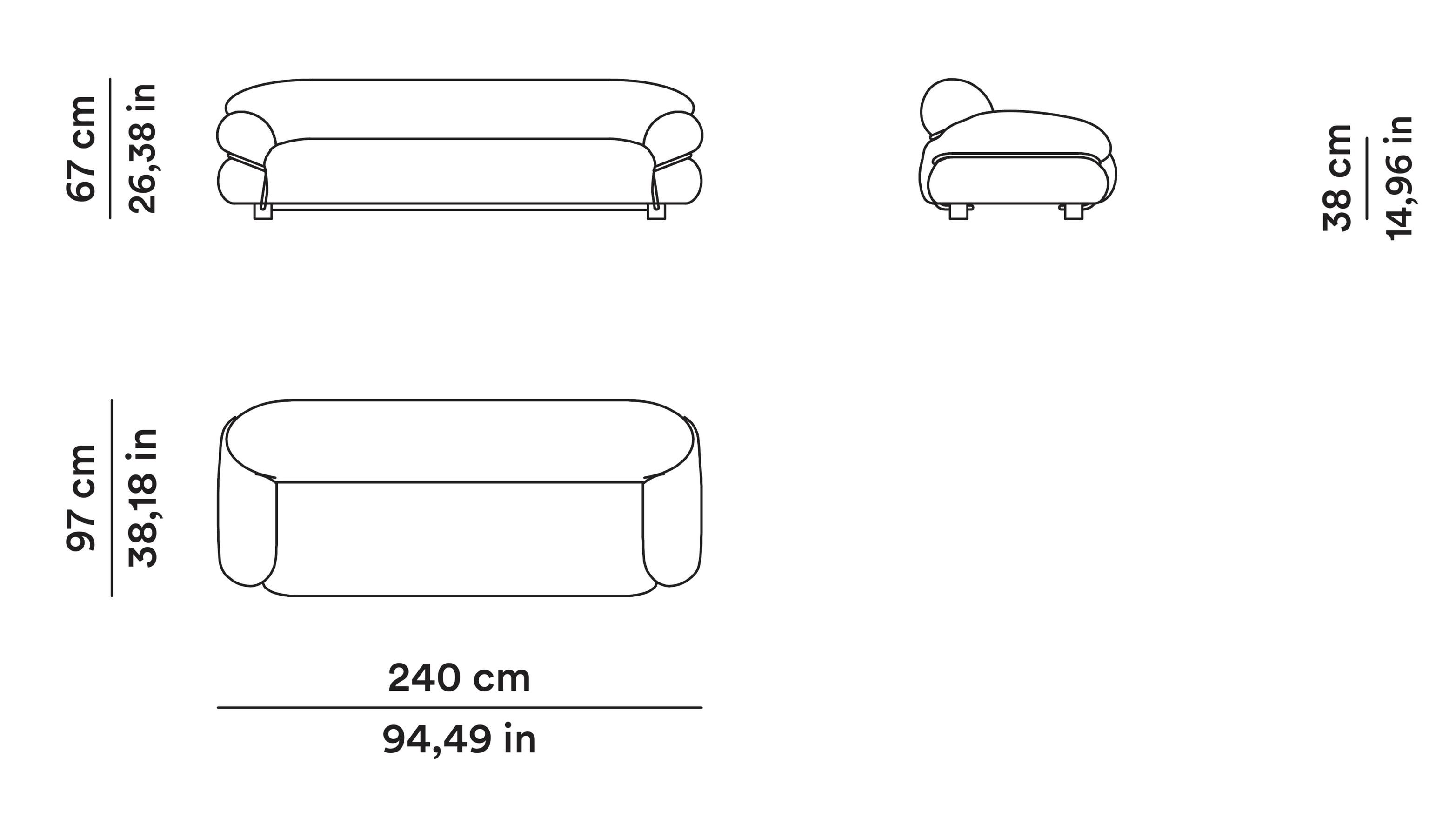 Sesann – Sofa in fabric by Gianfranco Frattini for Tacchini W 240 cm (94.49 in) In condizioni Nuovo in vendita a Alcamo, IT