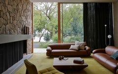 Sesann - Sofa in leather by Gianfranco Frattini for Tacchini W 240 cm (94.49 in)