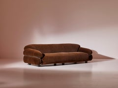 Sesann Three seater velvet sofa by Gianfranco Frattini for Cassina, Italy 1970s
