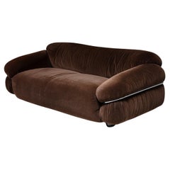 "Sesann" Velvet Settee by Gianfranco Frattini for Cassina, Italy, 1970s