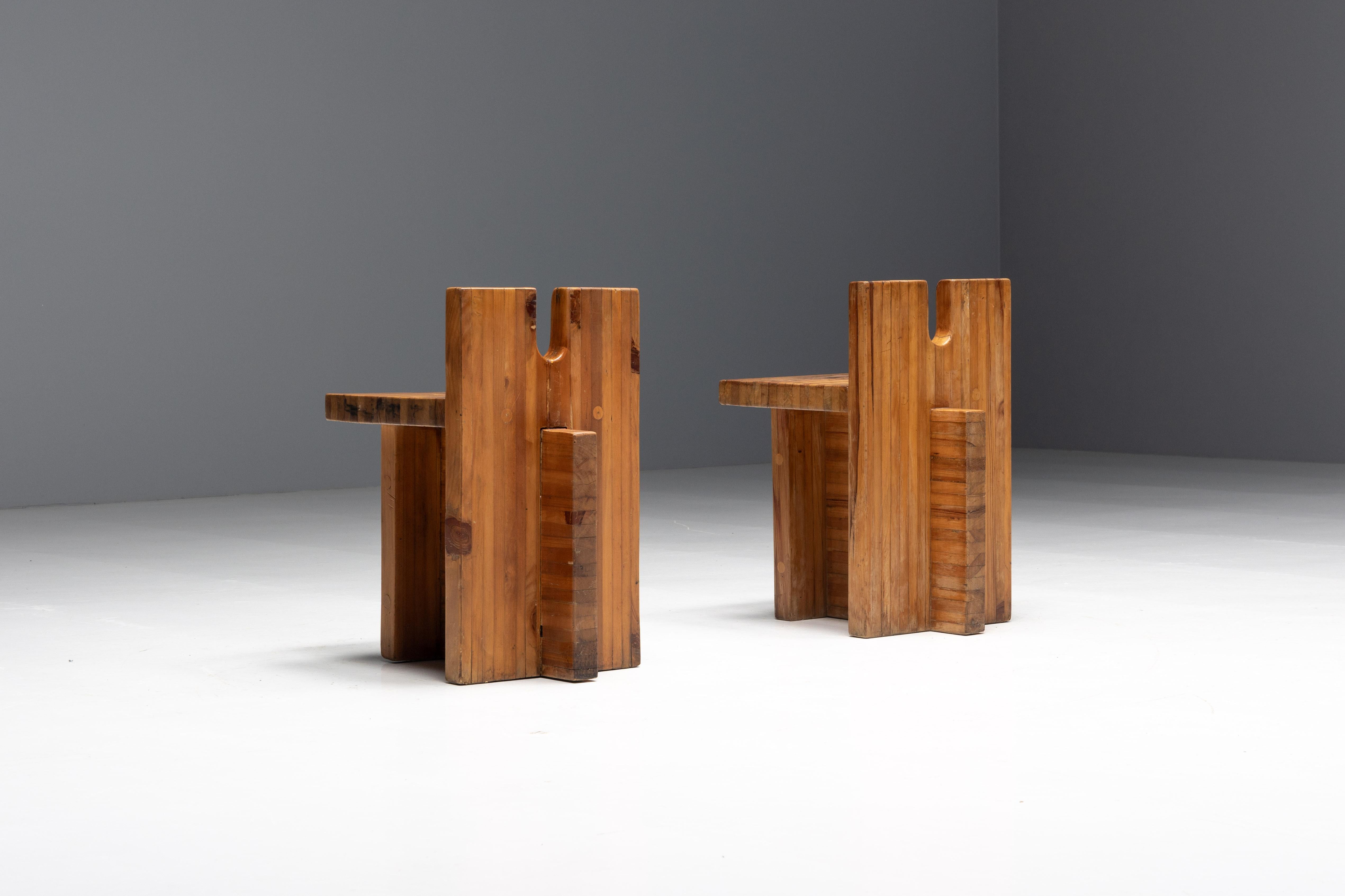 Late 20th Century SESC Stools by Lina Bo Bardi for SESC Pompeia, Brazil, 1970s For Sale