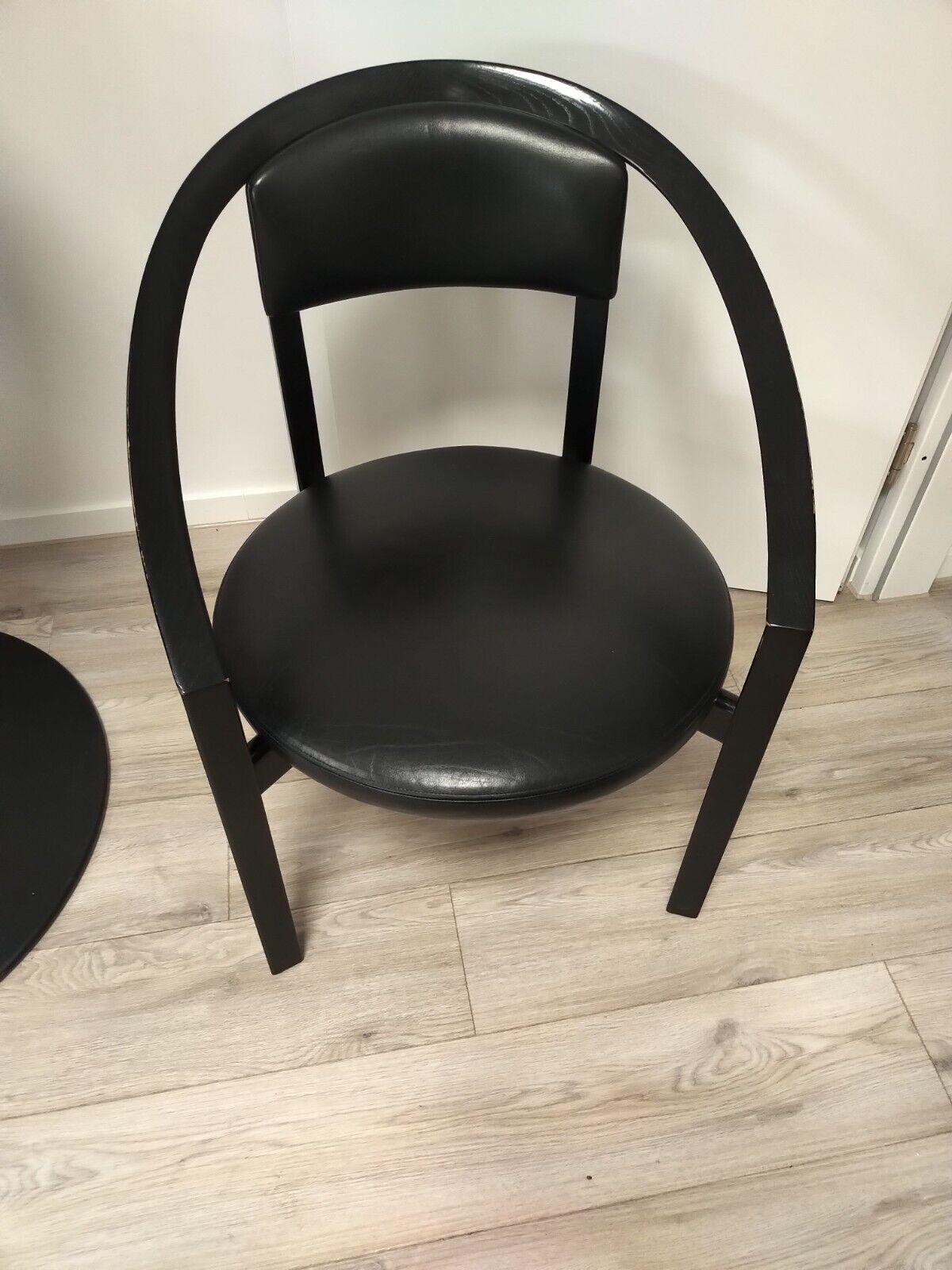 German Sessel  Rosenthal 'Nostro' chair  Leder  Schwarz For Sale