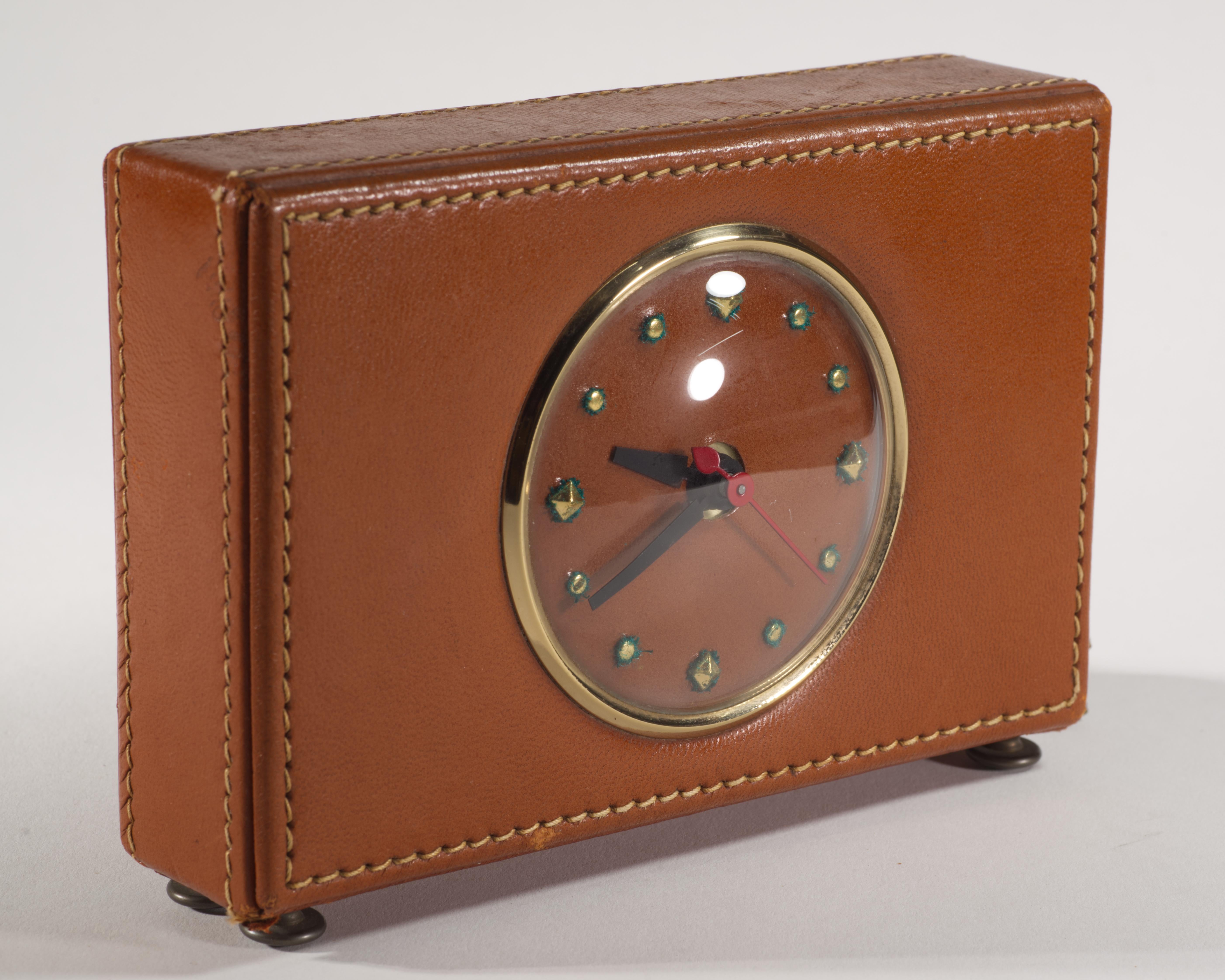 American Session Leather Table clock.