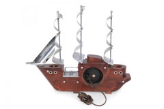 Sessions United Mid-Century Clipper Ship Electrified Table Clock