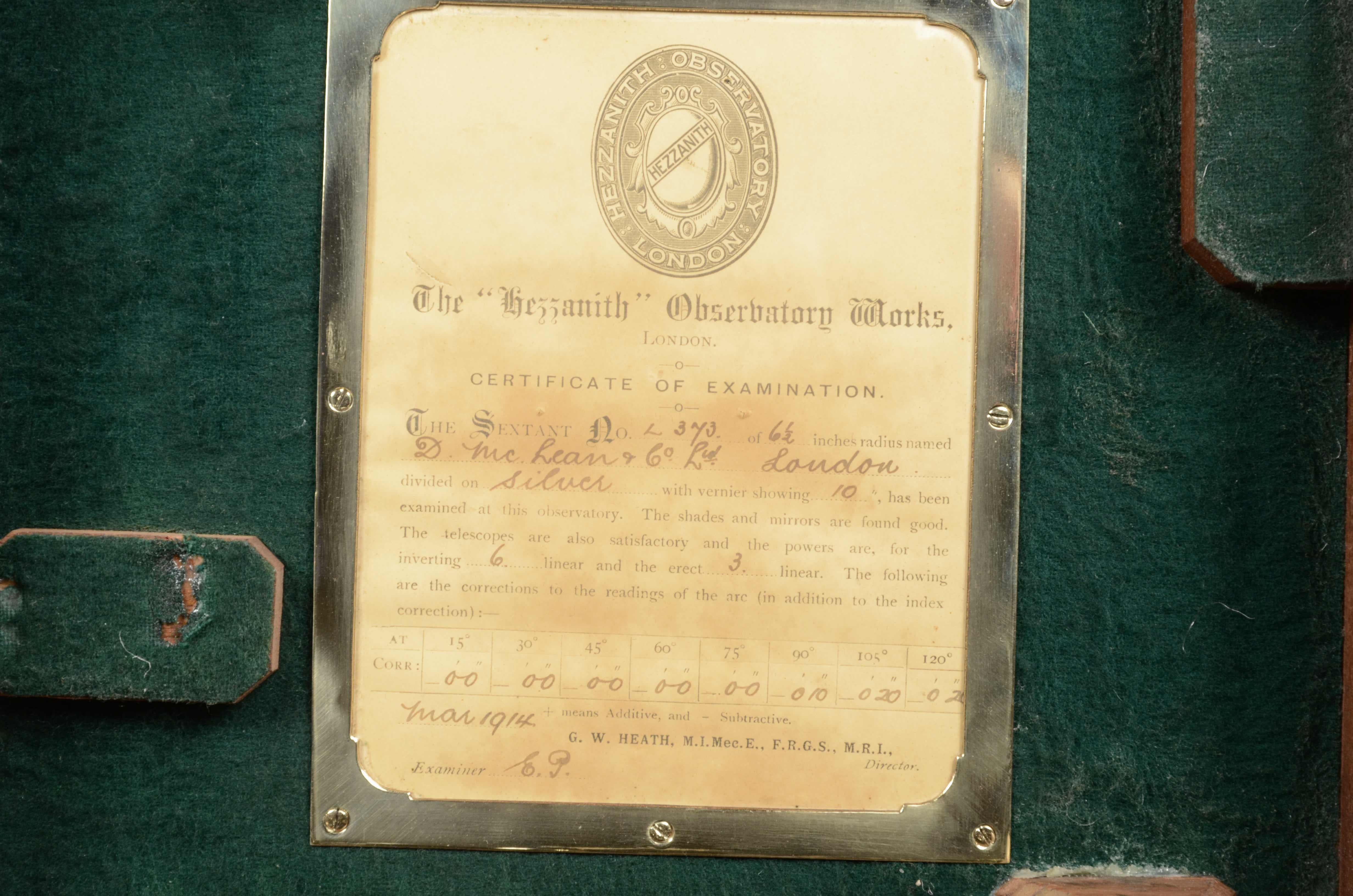 Sextant en laiton bruni D. Mc Lean & Co  Lta 113 Frenchurch  St. Londres 1890 en vente 8