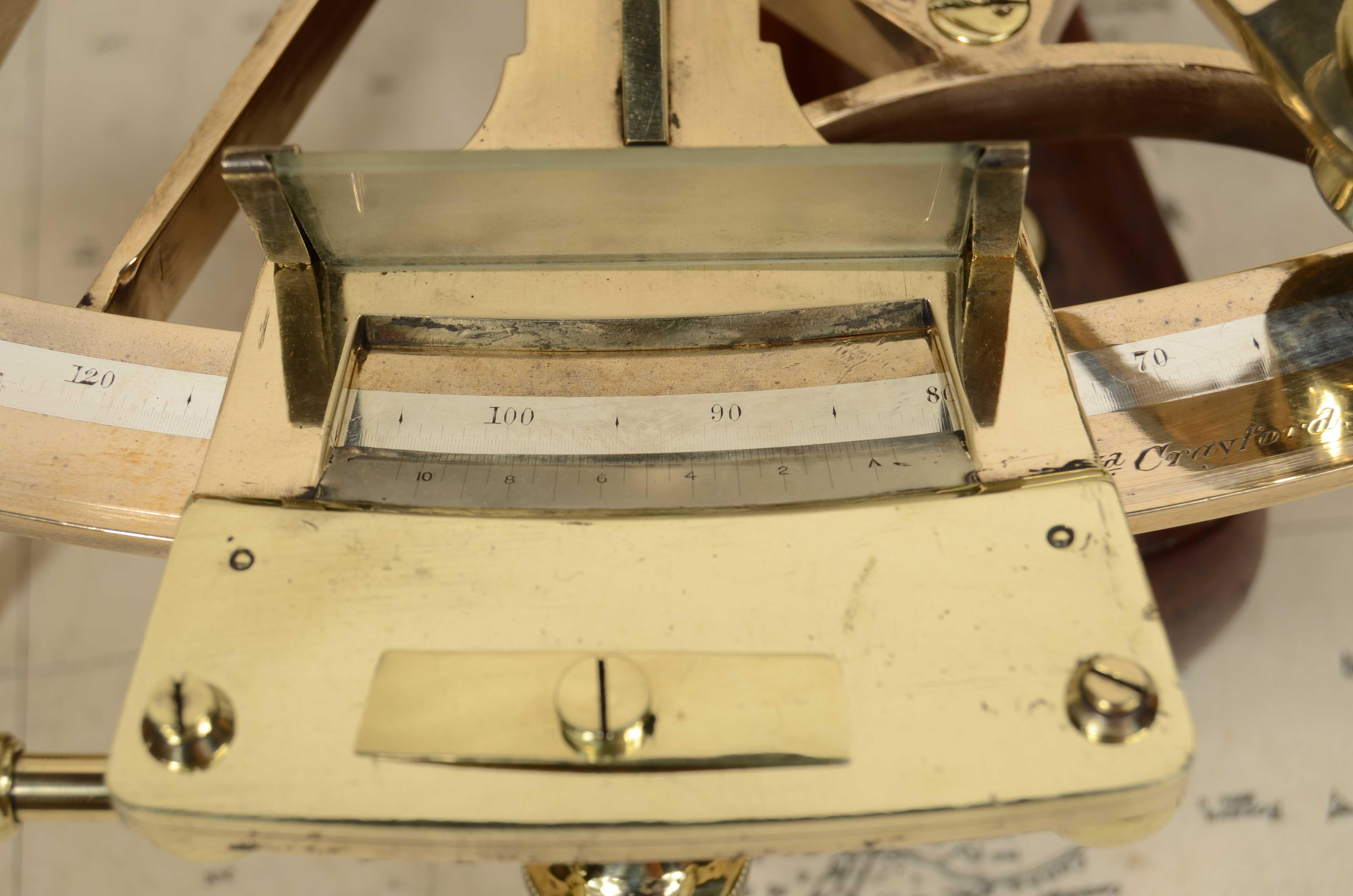 Brass sextant signed Heath & C. Crayford London from the second half of the 19th century 14
